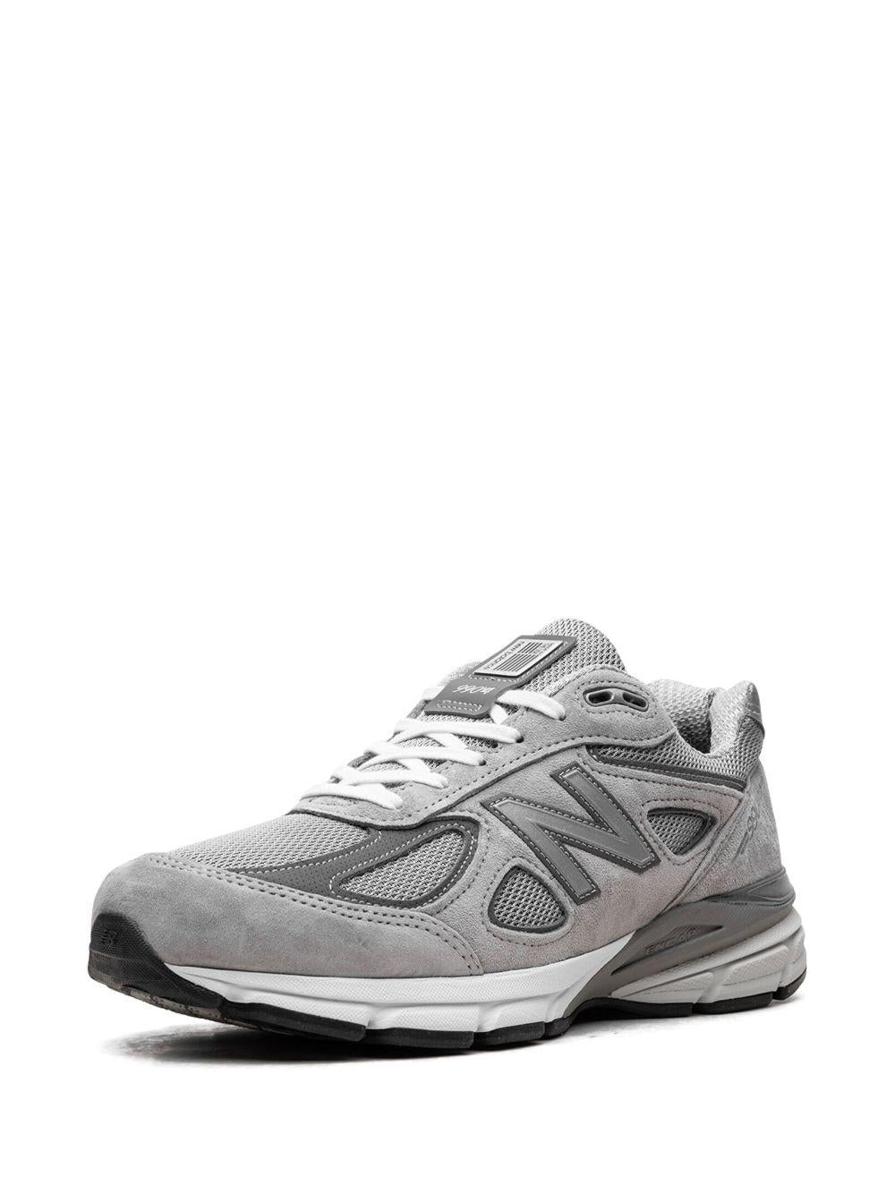 Made in USA 990v4 leather sneakers<BR/><BR/><BR/> U990GR4 GREY NEW BALANCE 
