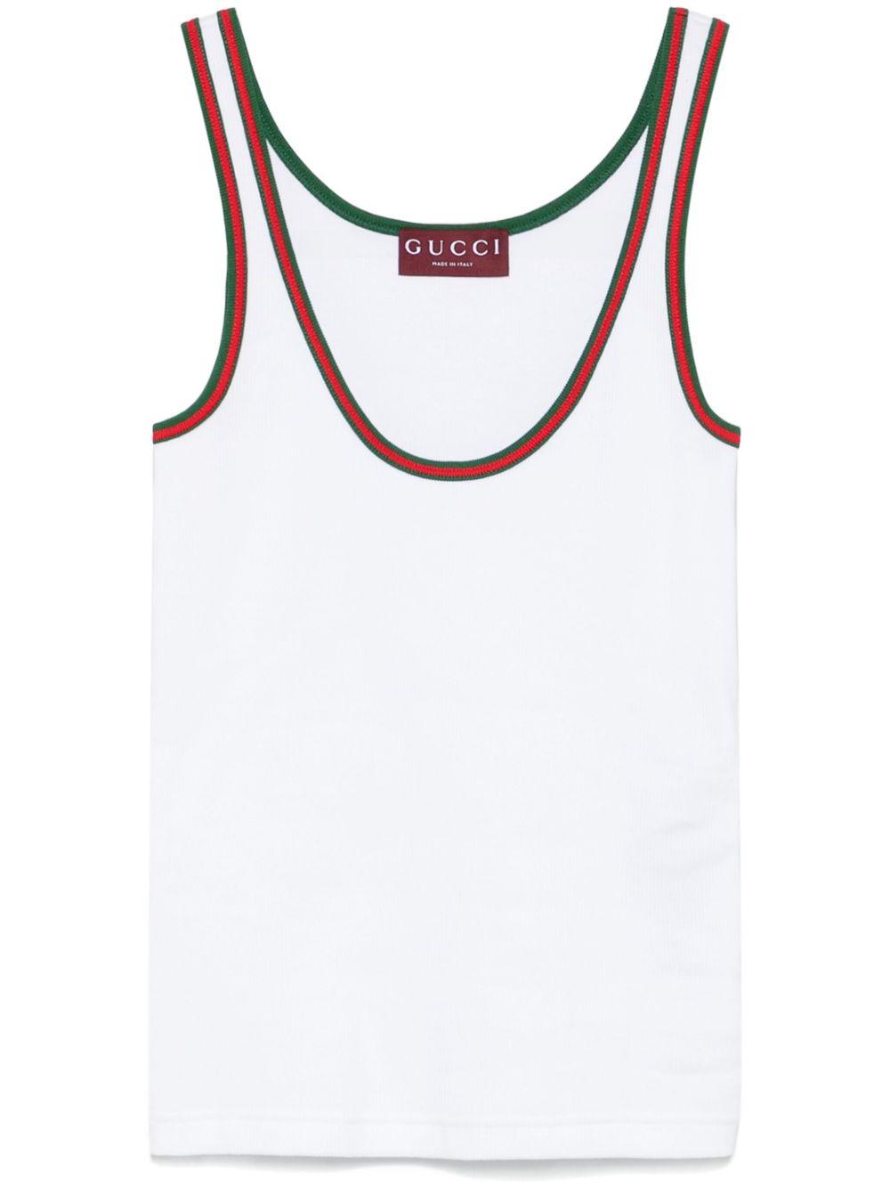 Web-Stripe ribbed tank top<BR/><BR/> 815851 XJG5O9692 GUCCI 
