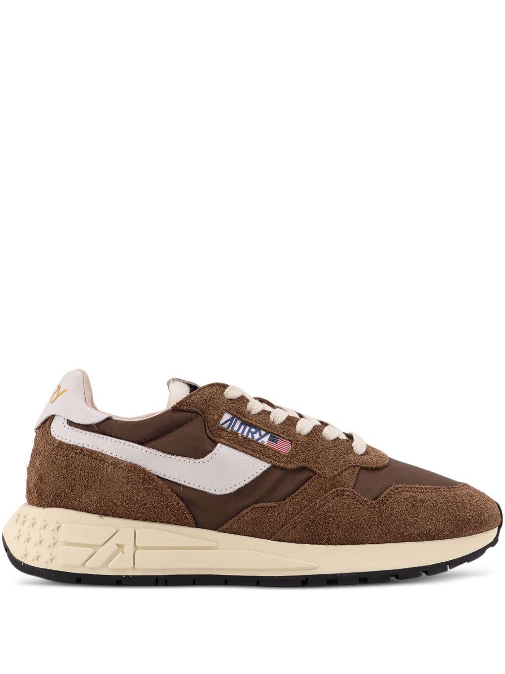 REELWIND LOW SNEAKERS IN BROWN AND WHITE PEPPER NYLON AND SUEDE WWLM NC39WHITE/TUNDRA AUTRY 