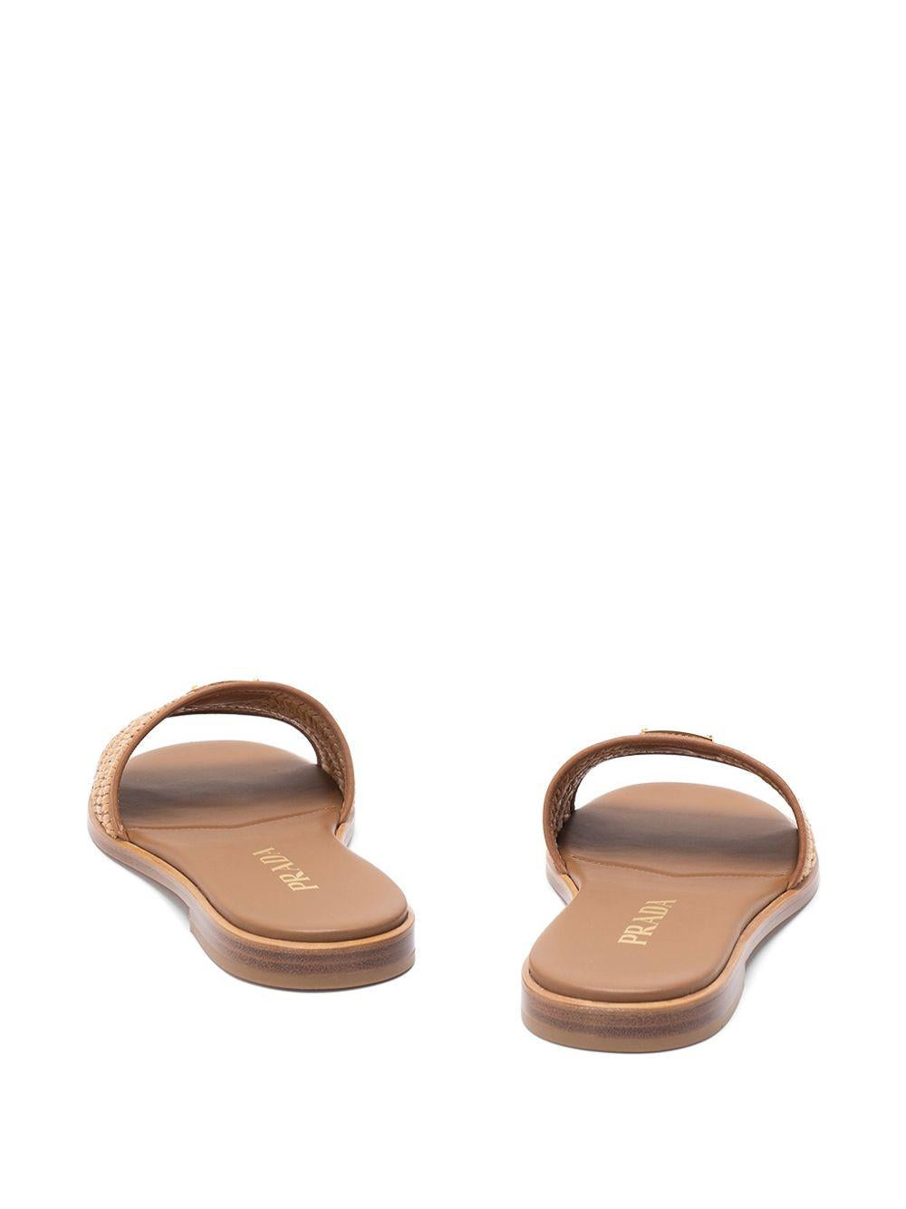 Leather slides with crochet details 1XX7582ACS F-B010F0002 PRADA 
