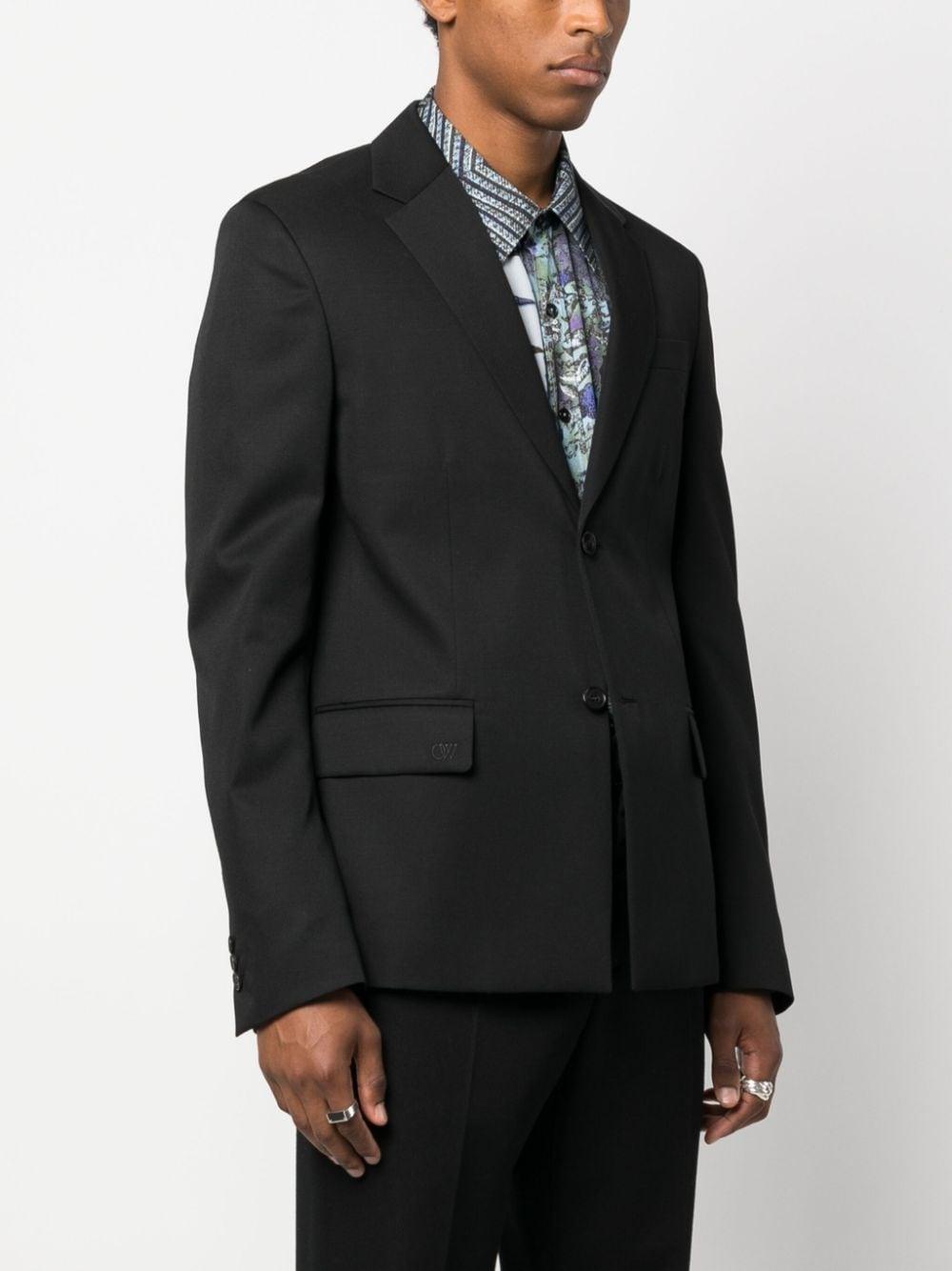 Single-breasted wool blazer OMEN063F23FAB001 1010 OFF-WHITE 