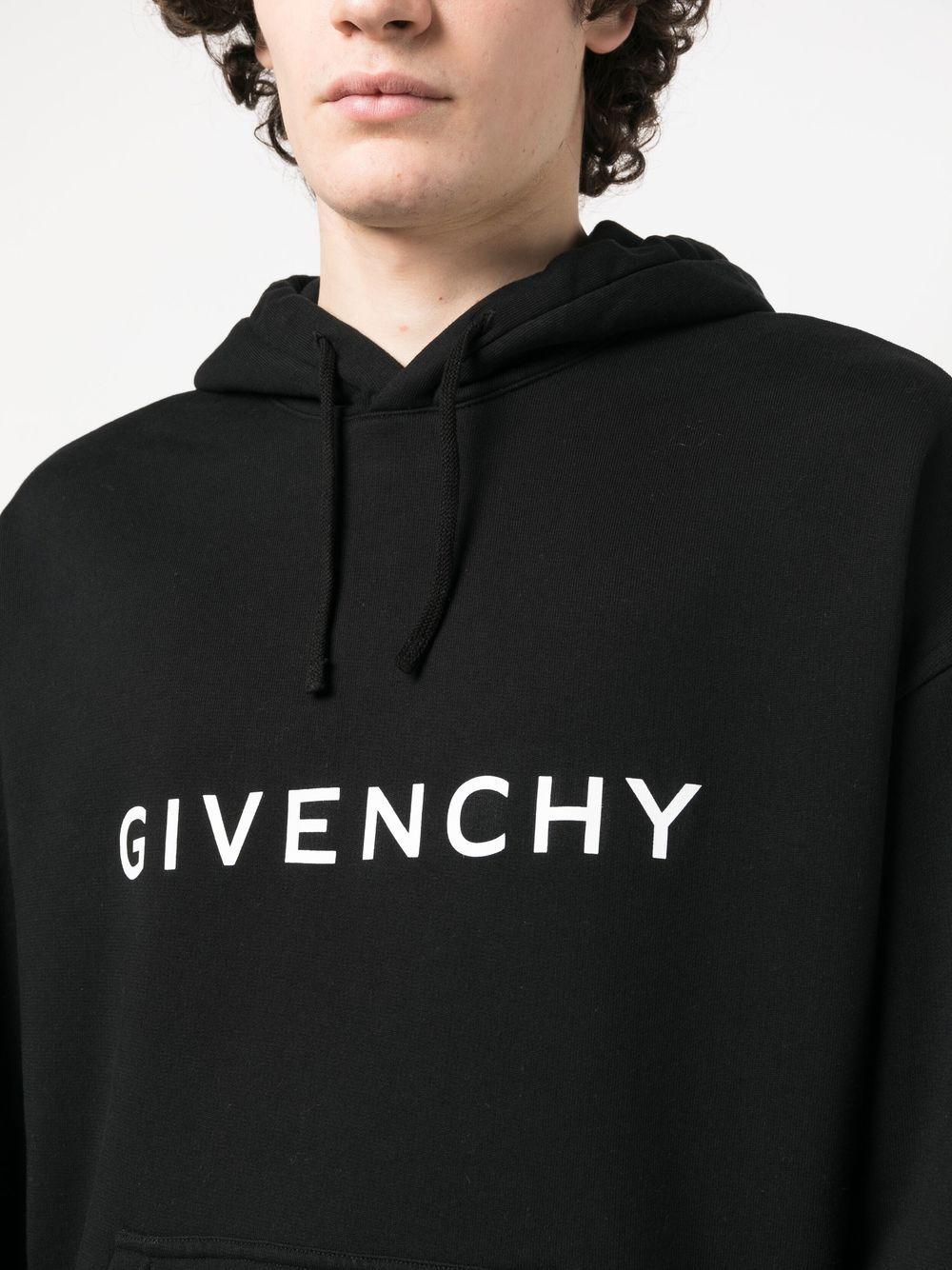 Logo-print drawstring hoodie BMJ0HC3 YAC001 GIVENCHY 