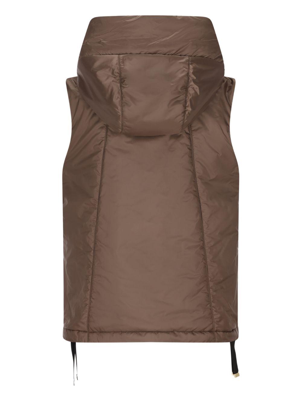 Water-repellent padded canvas hooded gilet 2619291044 GREENGO049 MAX MARA THE CUBE 