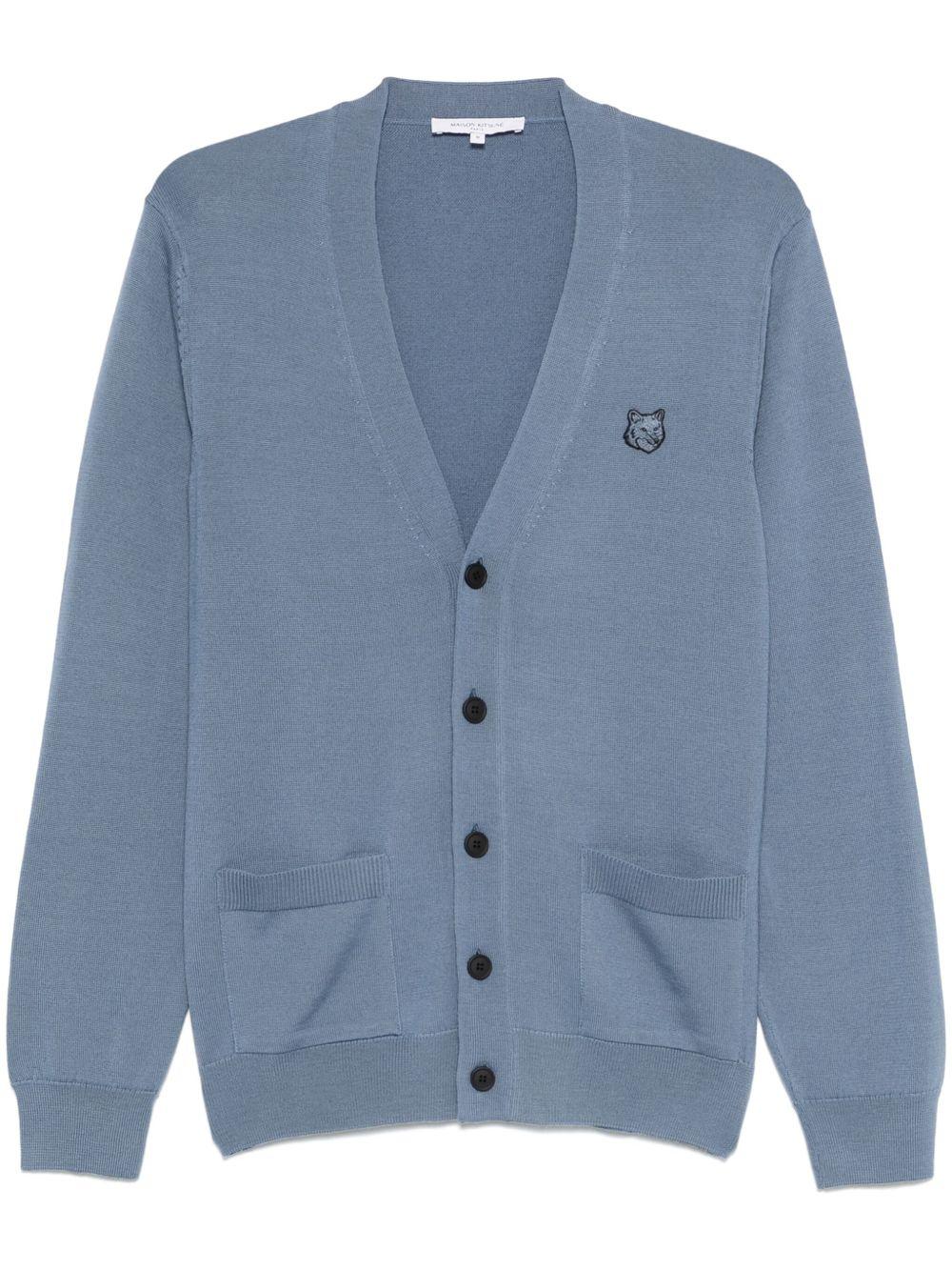 Bold Fox Head cardigan<BR/><BR/><BR/> MM00509KT1036 0075 MAISON KITSUNÉ 
