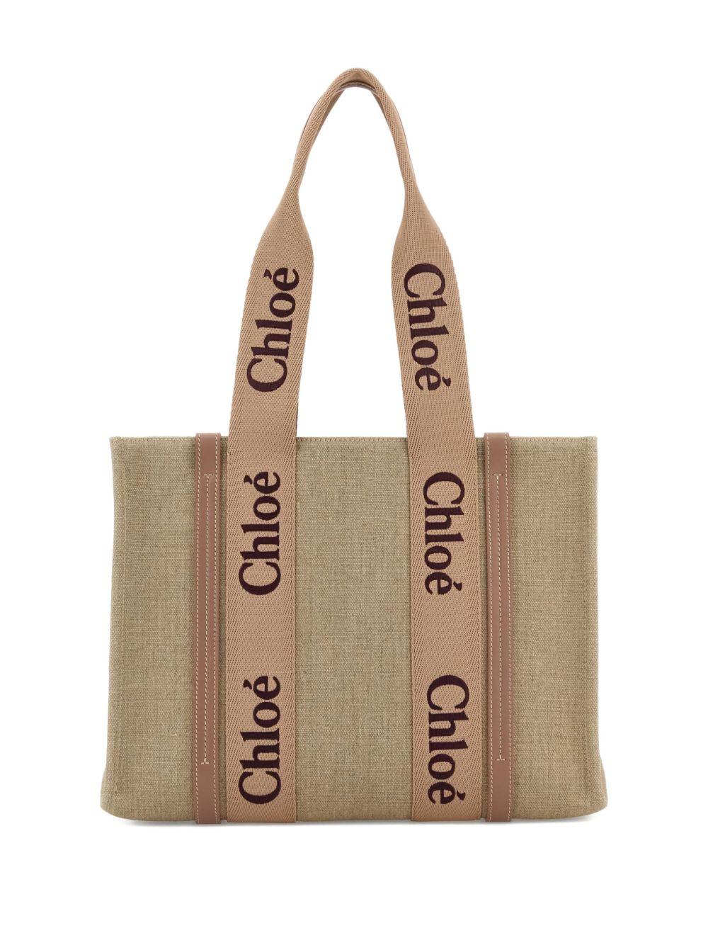 Woody tote bag in linen CHC23AS383L17 6L6 CHLOÉ 