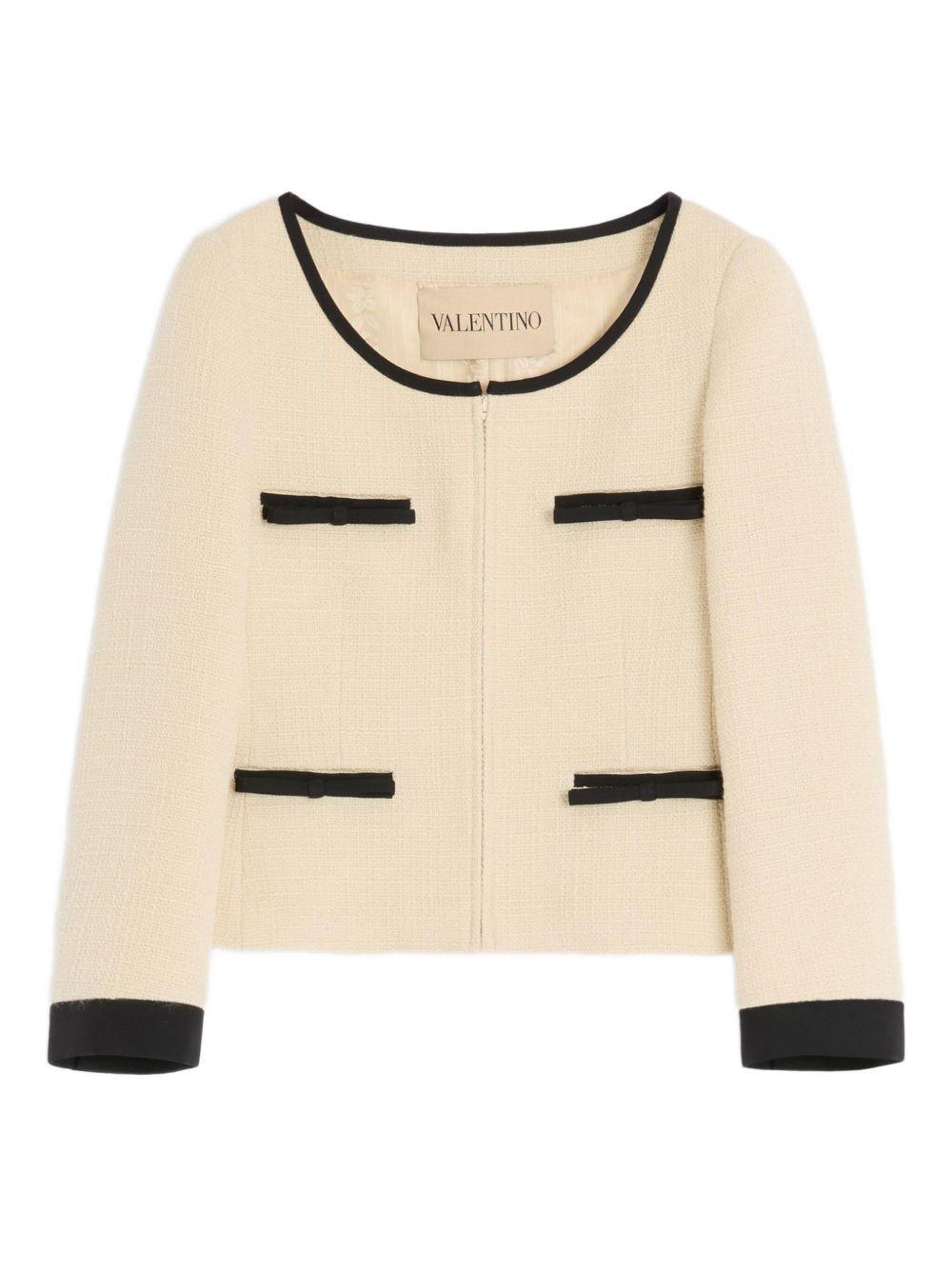 Plain Wool Tweed Jacket 7B0CE4T590Y DNG VALENTINO GARAVANI 