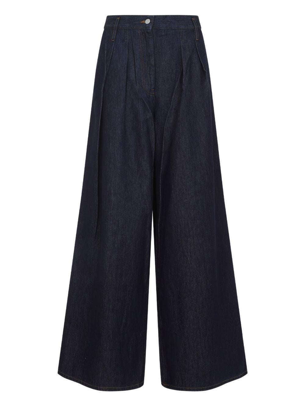 Wide-leg denim jeans with pleats 010929 2381507 DRIES VAN NOTEN 