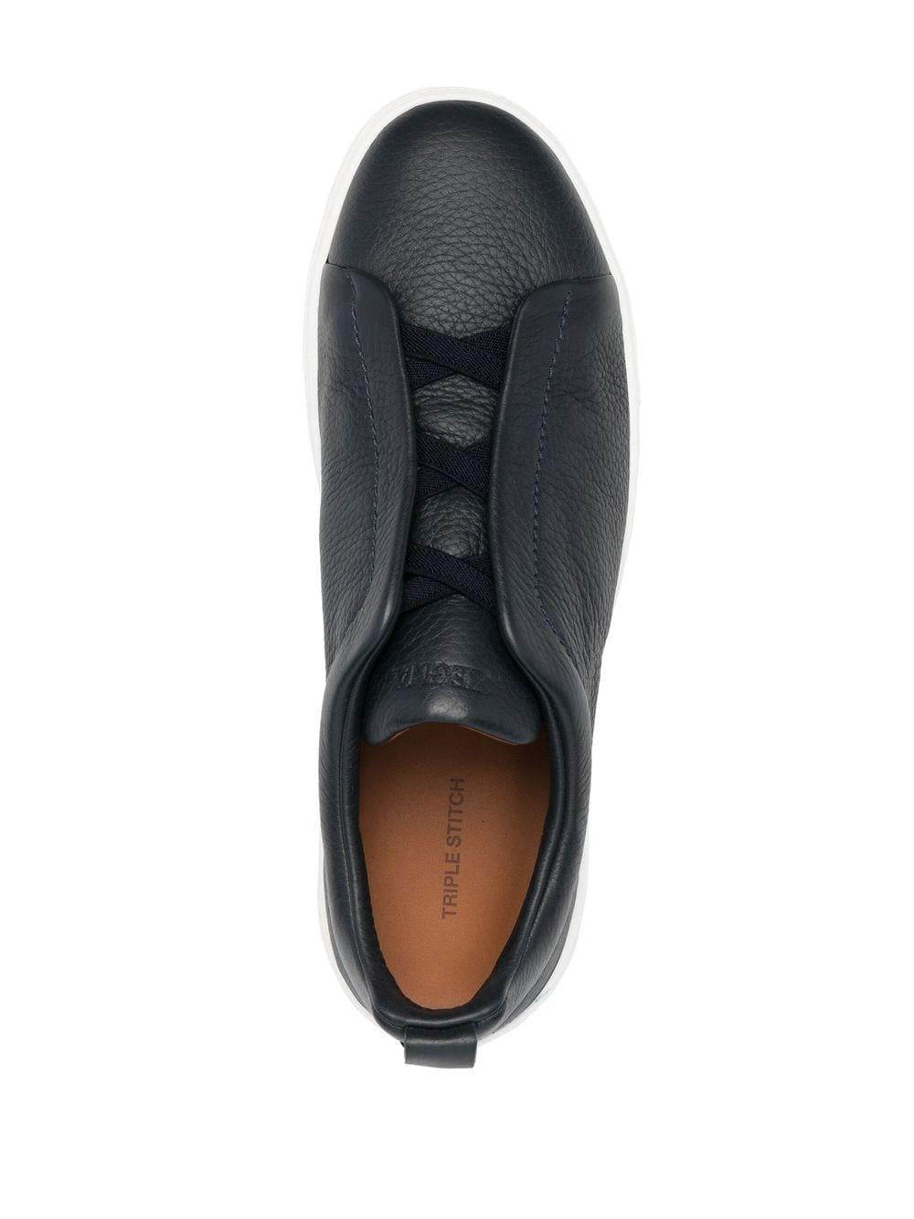 Slip-on leather sneakers<BR/><BR/><BR/> LHCVO S4667ZNAV ZEGNA 