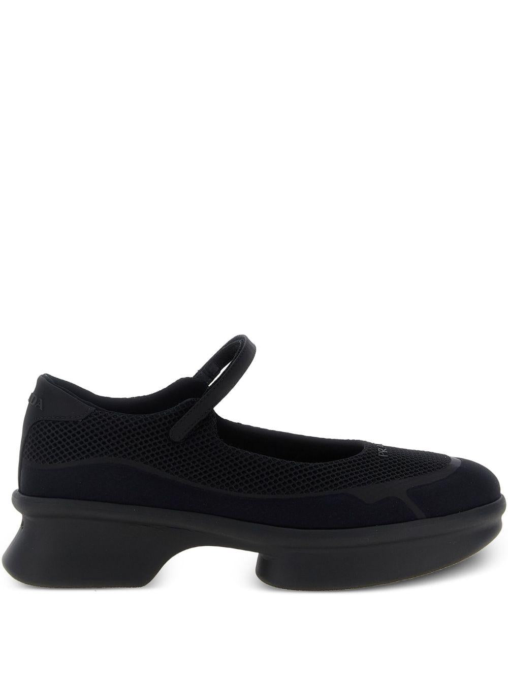 Black mesh ballerinas 1F111O F 050 YZUF0002 PRADA 