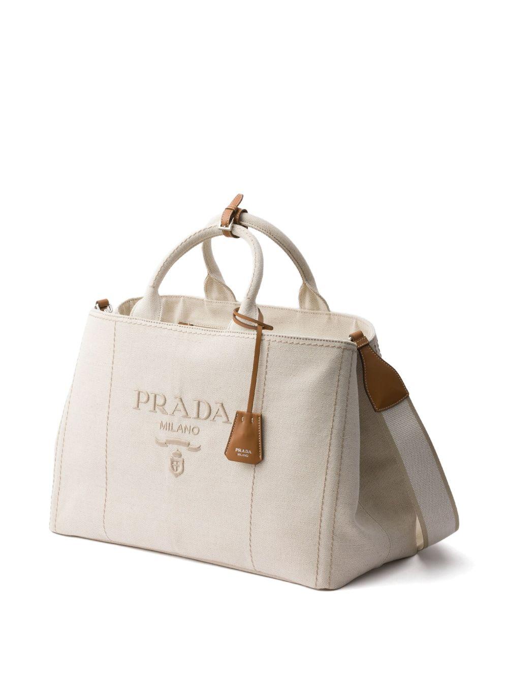 Prada Jardinière extra-large linen blend tote bag 2VG1312CX9 V-OOOF0018 PRADA 