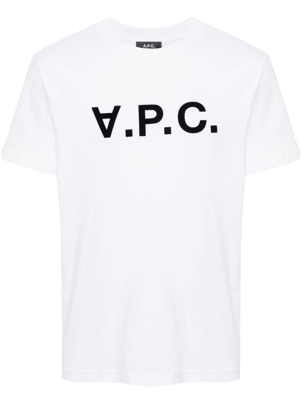Flocked-logo T-shirt<BR/><BR/><BR/> COHBM M26384TAE A.P.C. 