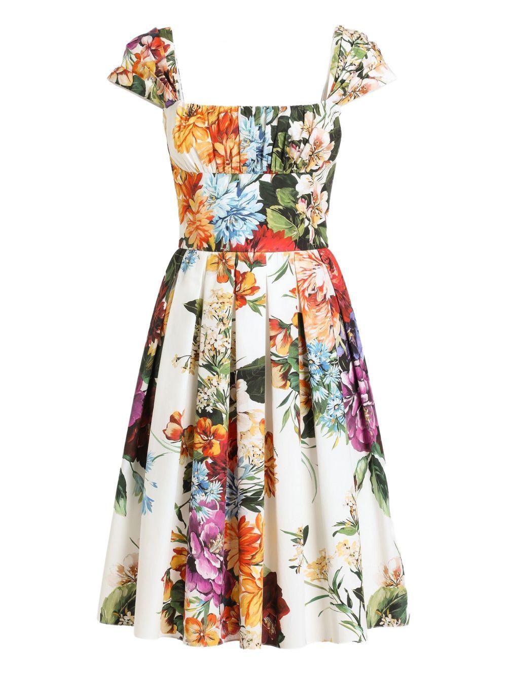 Flower bouquet-print poplin dress F6TVKT HS5TRHA5PC DOLCE & GABBANA 