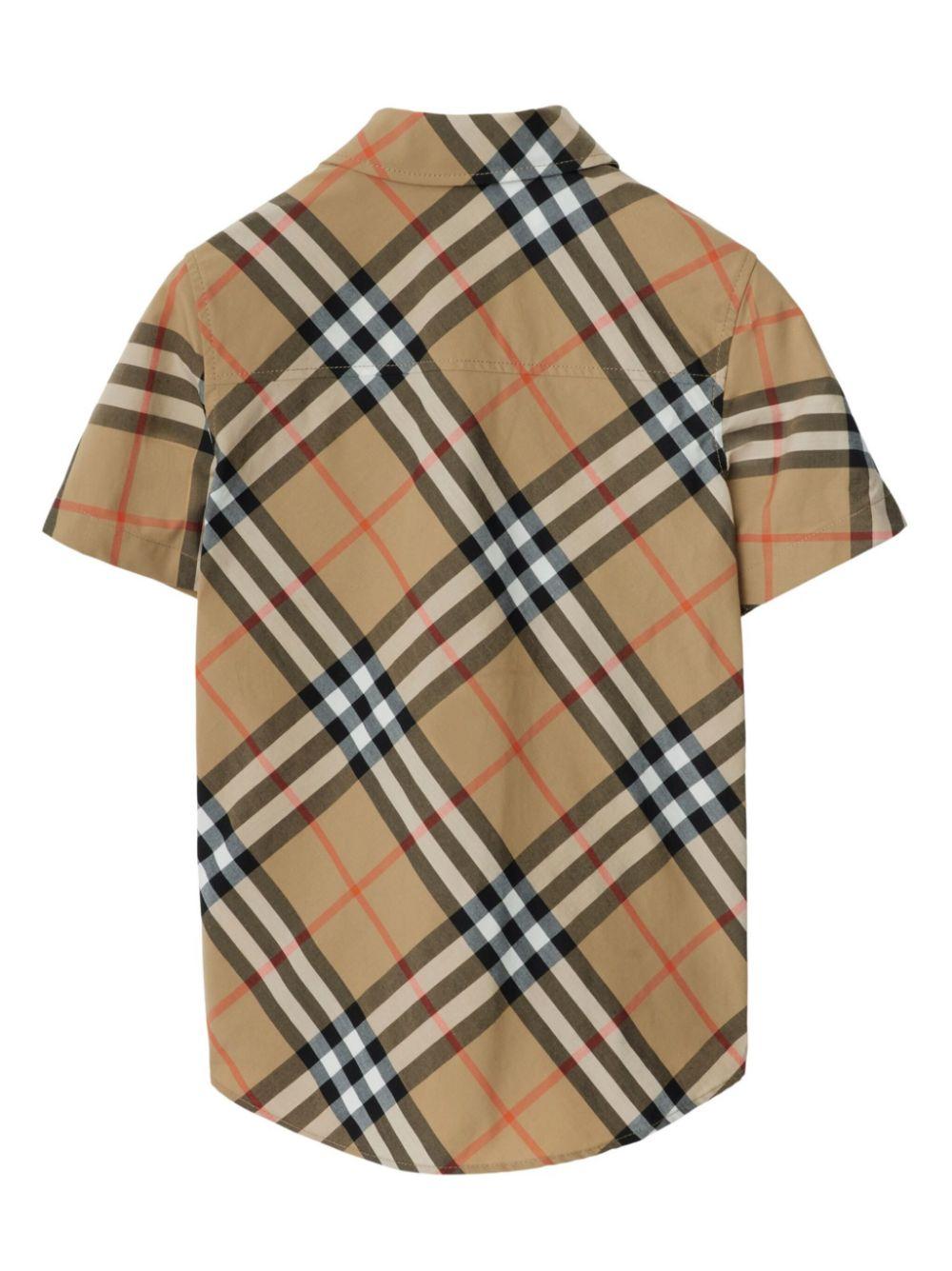 Vintage check-pattern cotton shirt<BR/><BR/><BR/> 8089029 B9368 BURBERRY KIDS 