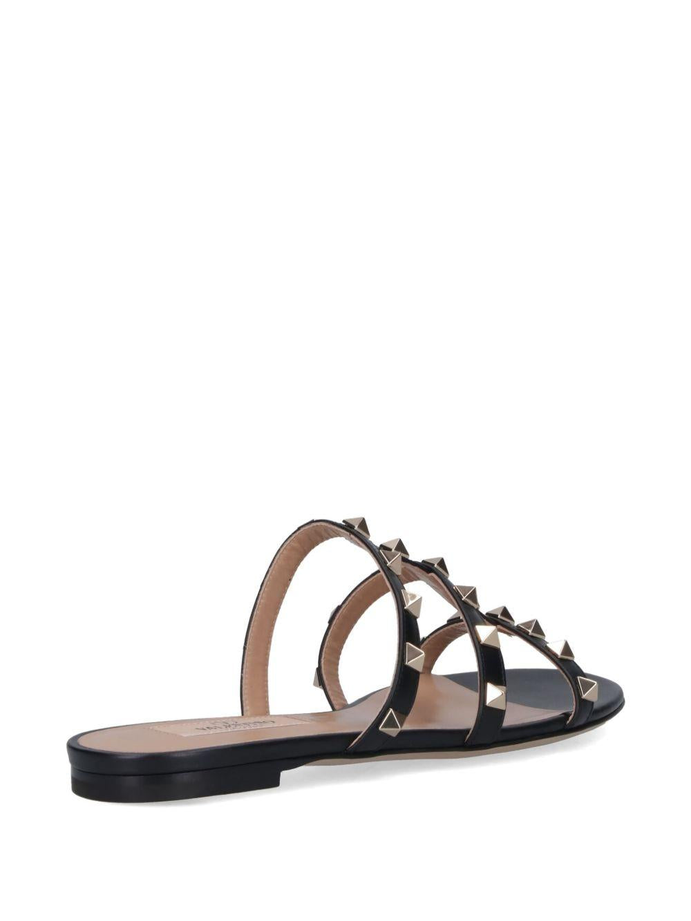 Rockstud Flat Slide Sandal 8W0S0C49VOD 0NO VALENTINO GARAVANI 