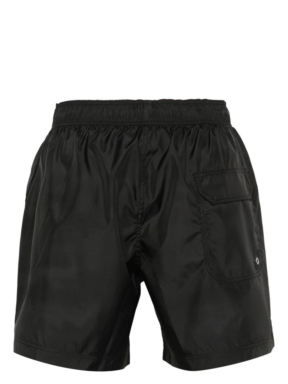 Logo-print swim shorts<BR/><BR/><BR/> PMFD002S24FAB006 1001 PALM ANGELS 