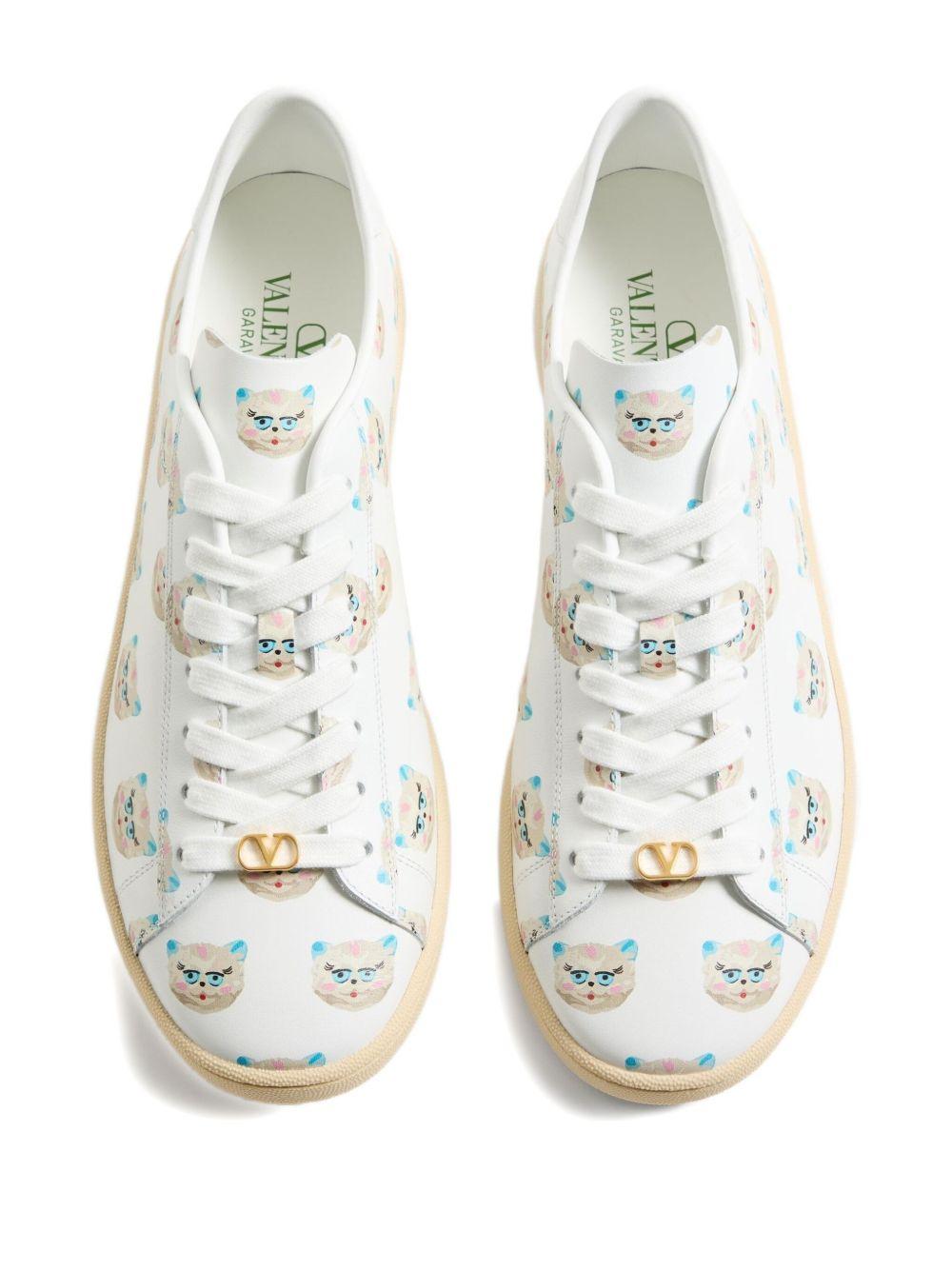 Royco Trainer In Nappa Calfskin With Le Chat De La Maison Pattern 8Y2S0K34EAM A7F VALENTINO GARAVANI 