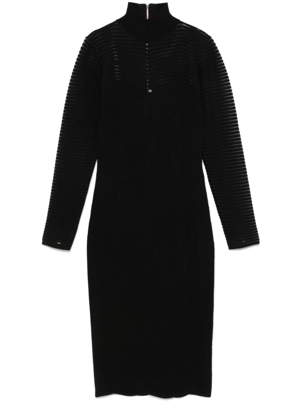 3D herringbone midi dress<BR/><BR/><BR/> AM02B46E2 110 ELISABETTA FRANCHI 