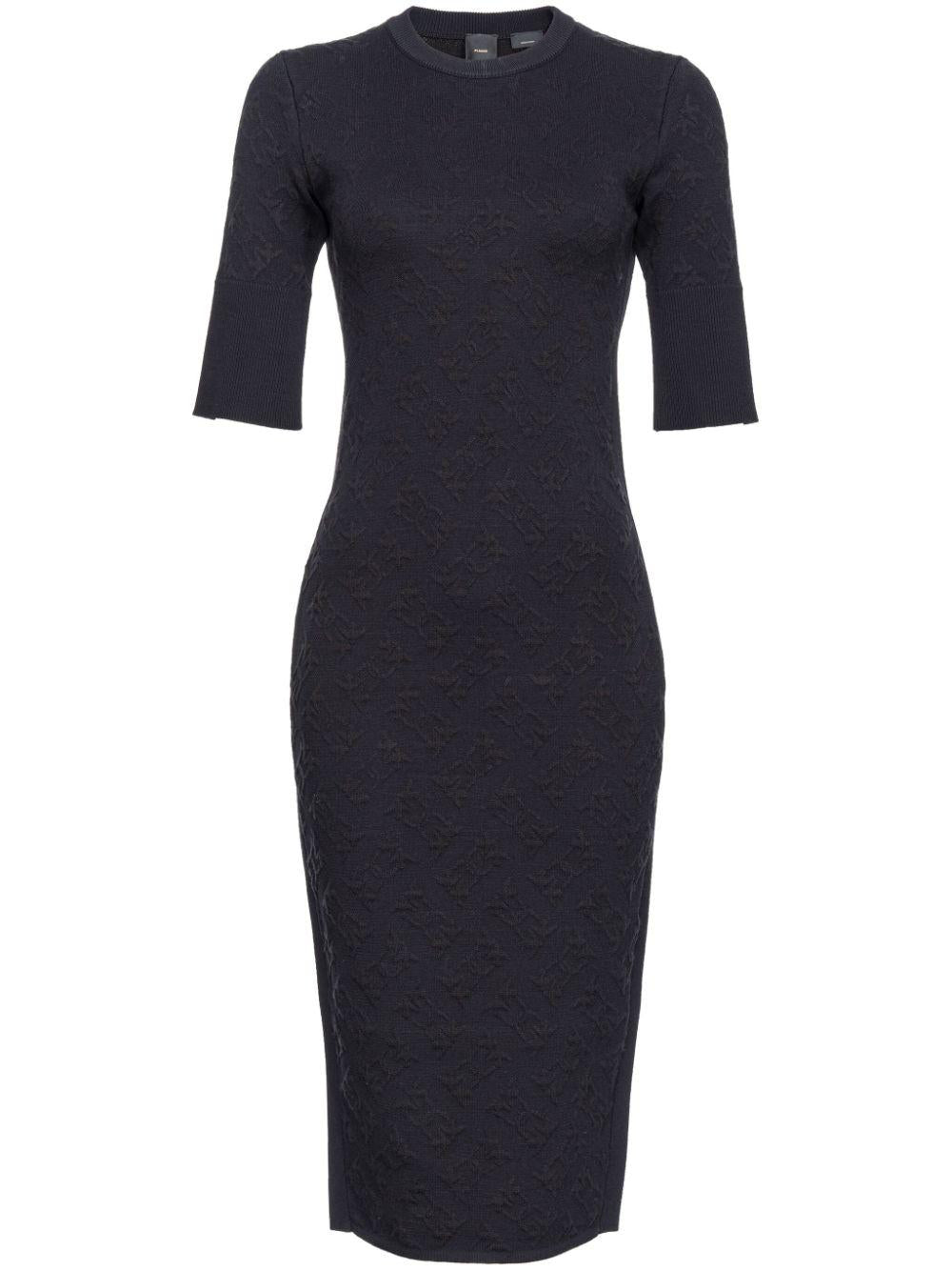 logo-embossed knitted dress<BR/><BR/><BR/><BR/> 103972 A21TZ99 PINKO 