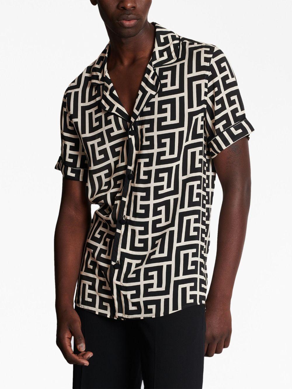 Pajama shirt with monogram print FH1HN011VD01 GFE BALMAIN 