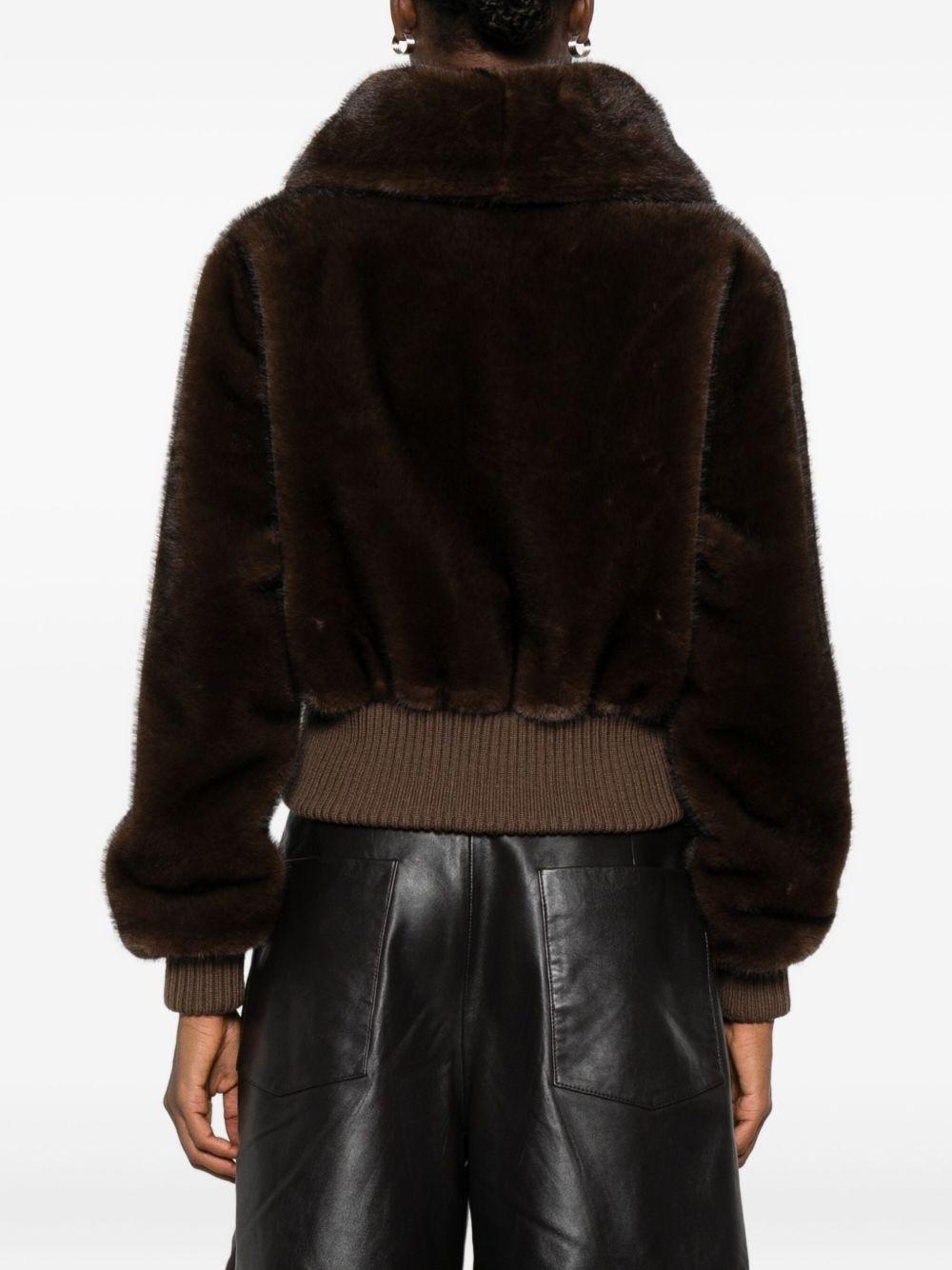Faux fur bomber jacket 105399 A2PID49 PINKO 
