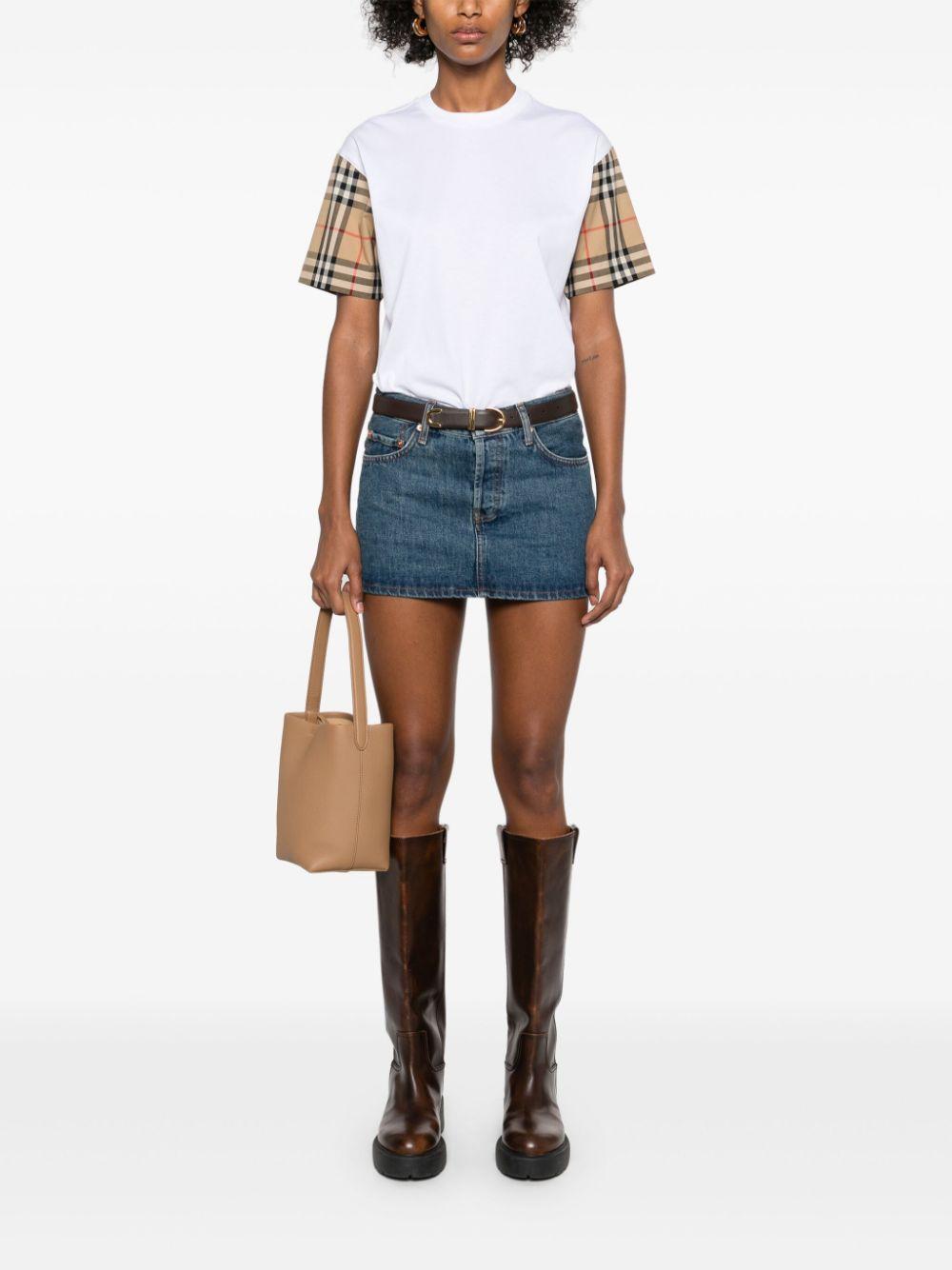 Vintage Check-detailed T-shirt<BR/><BR/><BR/> 8073029 A1464 BURBERRY 