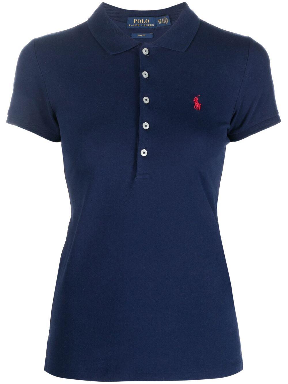 Julie logo-embroidered polo shirt<BR/><BR/><BR/> 211870245002 NEWPORT NAVY POLO RALPH LAUREN 