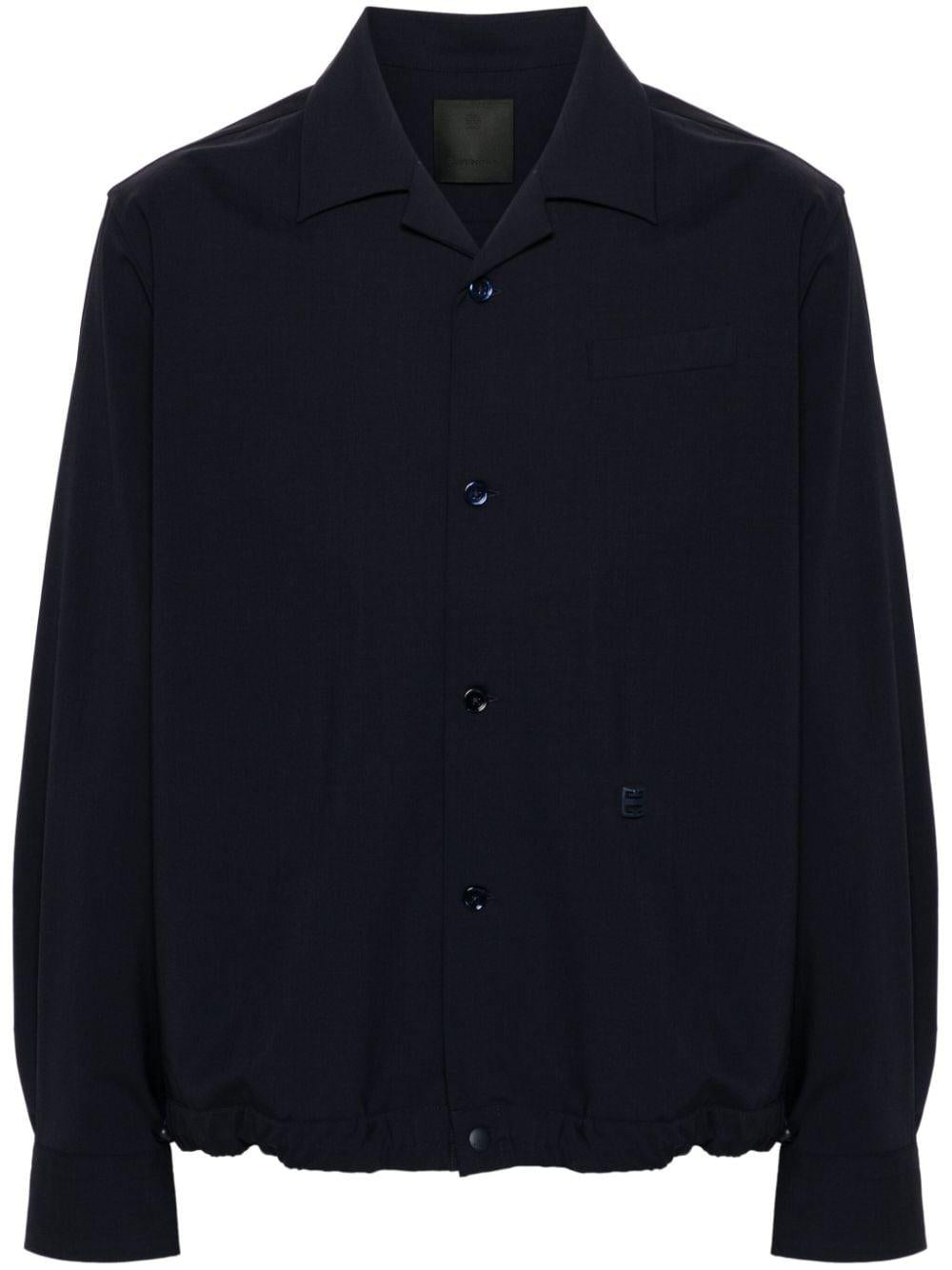 Drawstring wool-blend shirt jacket<BR/><BR/><BR/> BM61071 4PY403 GIVENCHY 