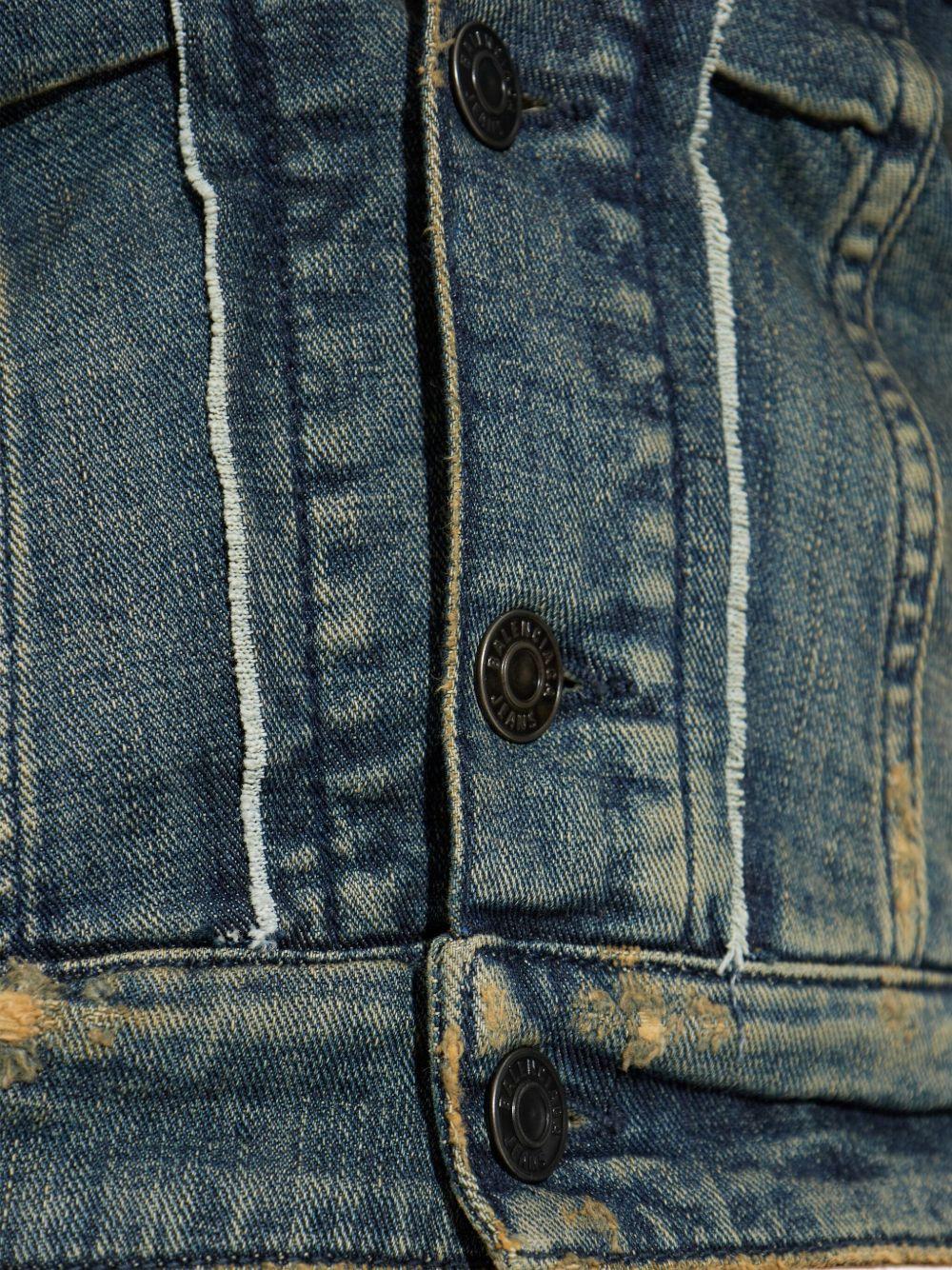 Ruched Denim Jacket 849899 TTW893394 BALENCIAGA 