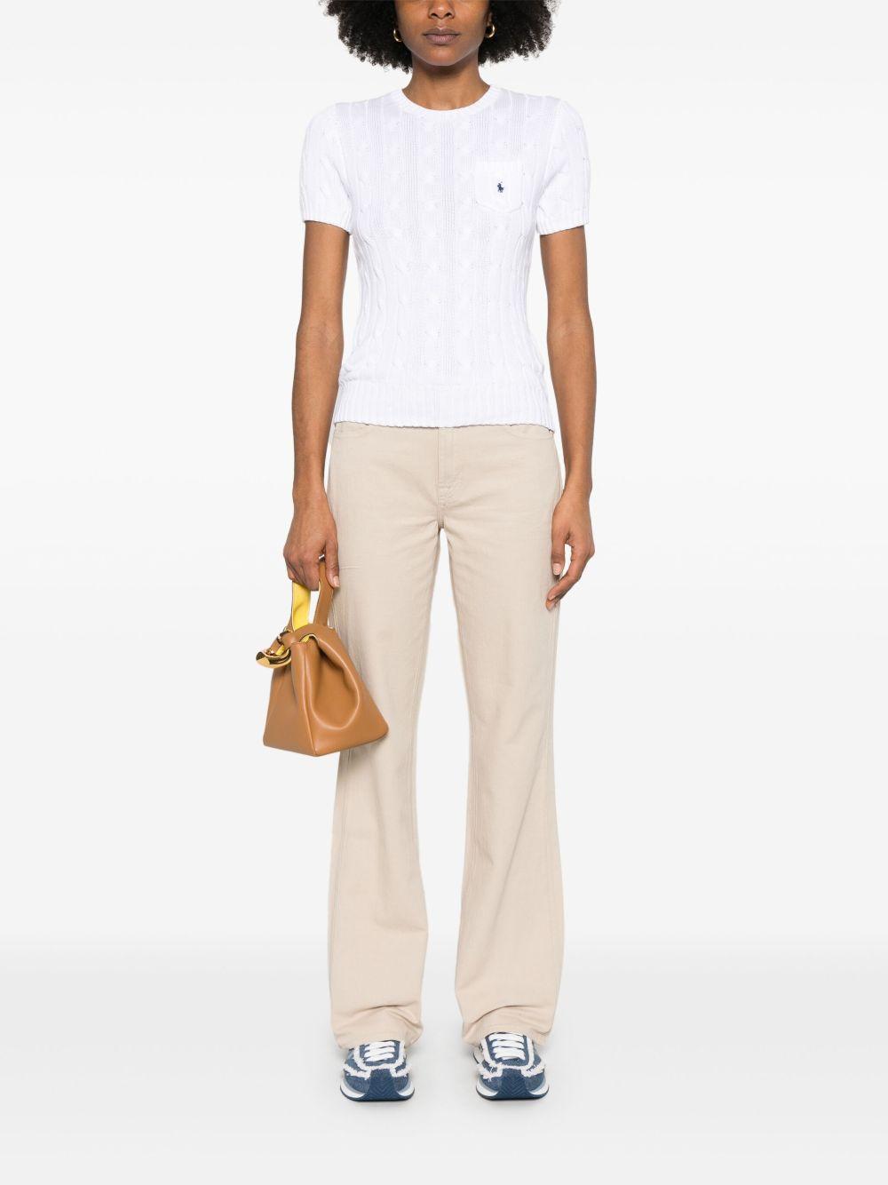 Cable-knit top<BR/><BR/><BR/> 211895379005 WHITE POLO RALPH LAUREN 