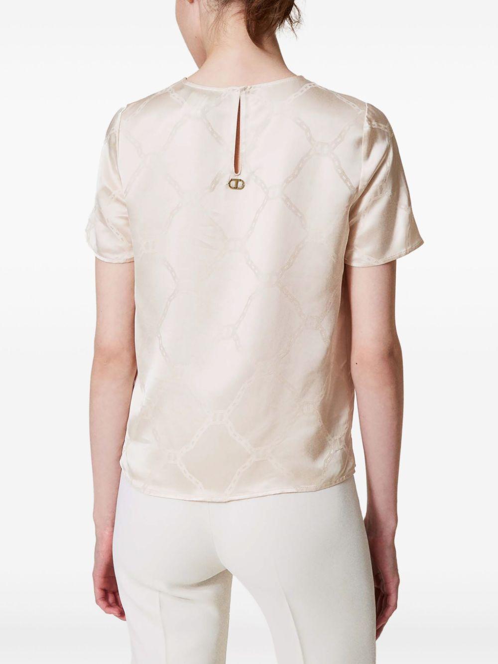 Blouse with jacquard Oval T 251TP2012 11748 TWINSET 