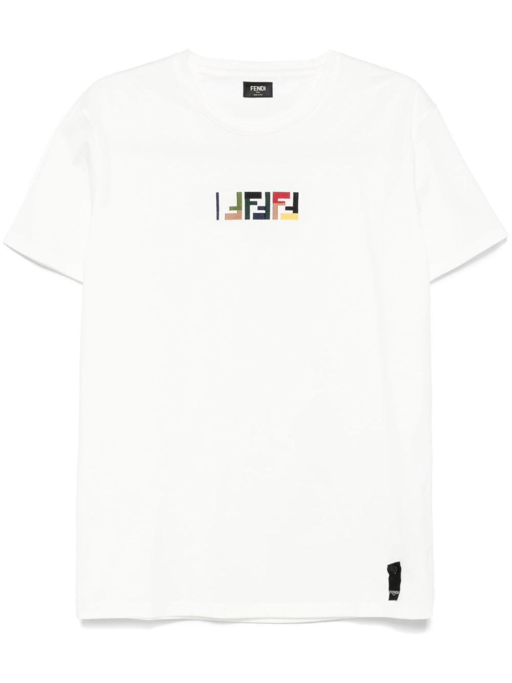 Cotton T-shirt<BR/><BR/><BR/> FY1319 AU1MF0QA0 FENDI 