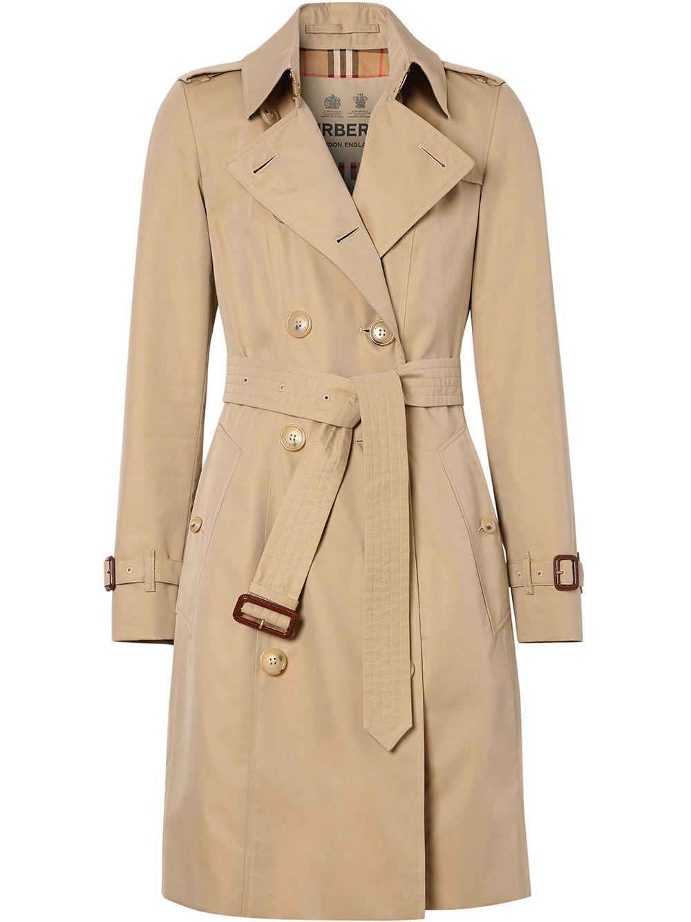 Honey cotton/calf leather Chelsea Heritage mid-length trench 8045776 HONEY BURBERRY 