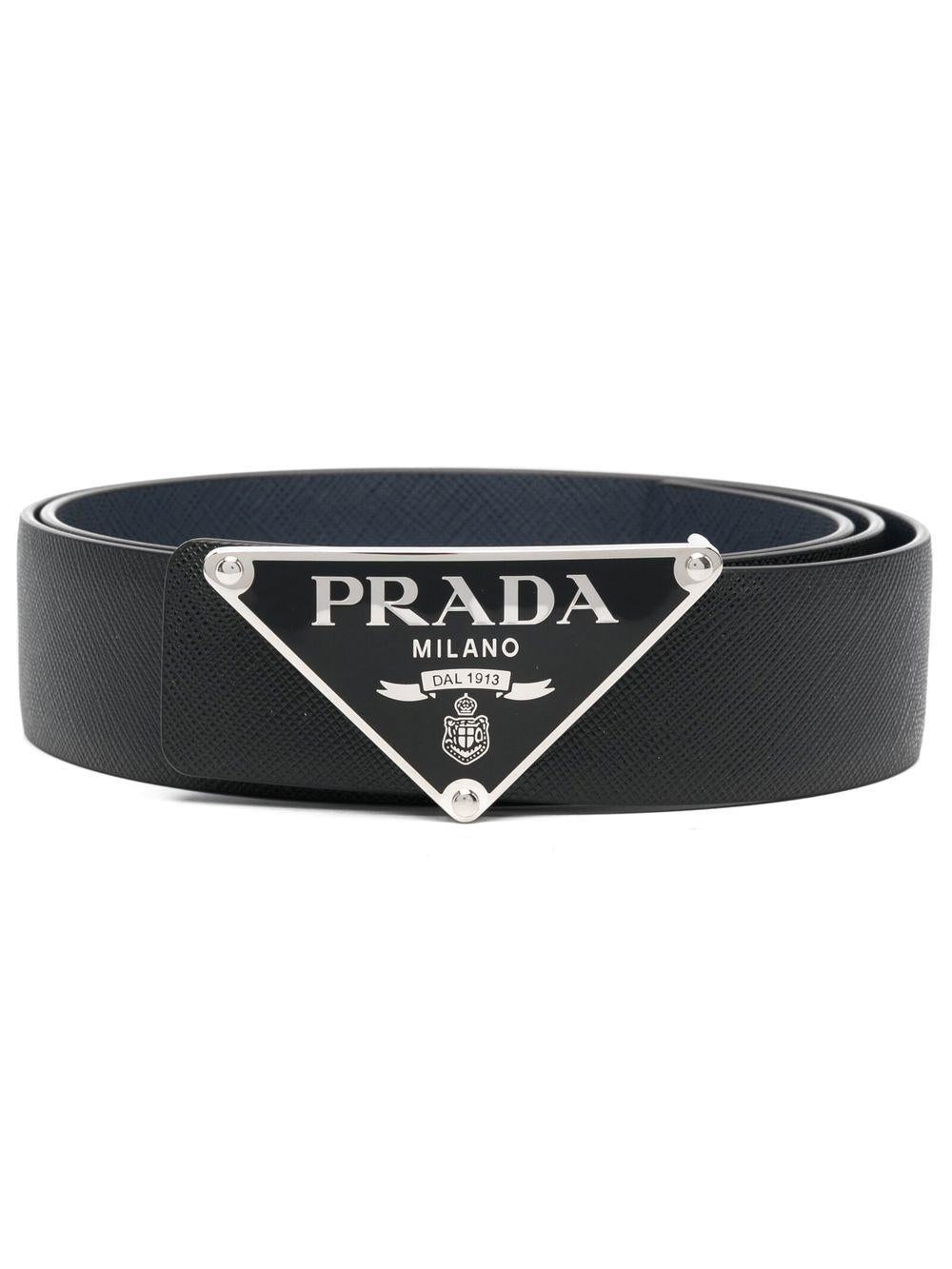 black logo-plaque buckel belt 2CM260 053F0002 PRADA 