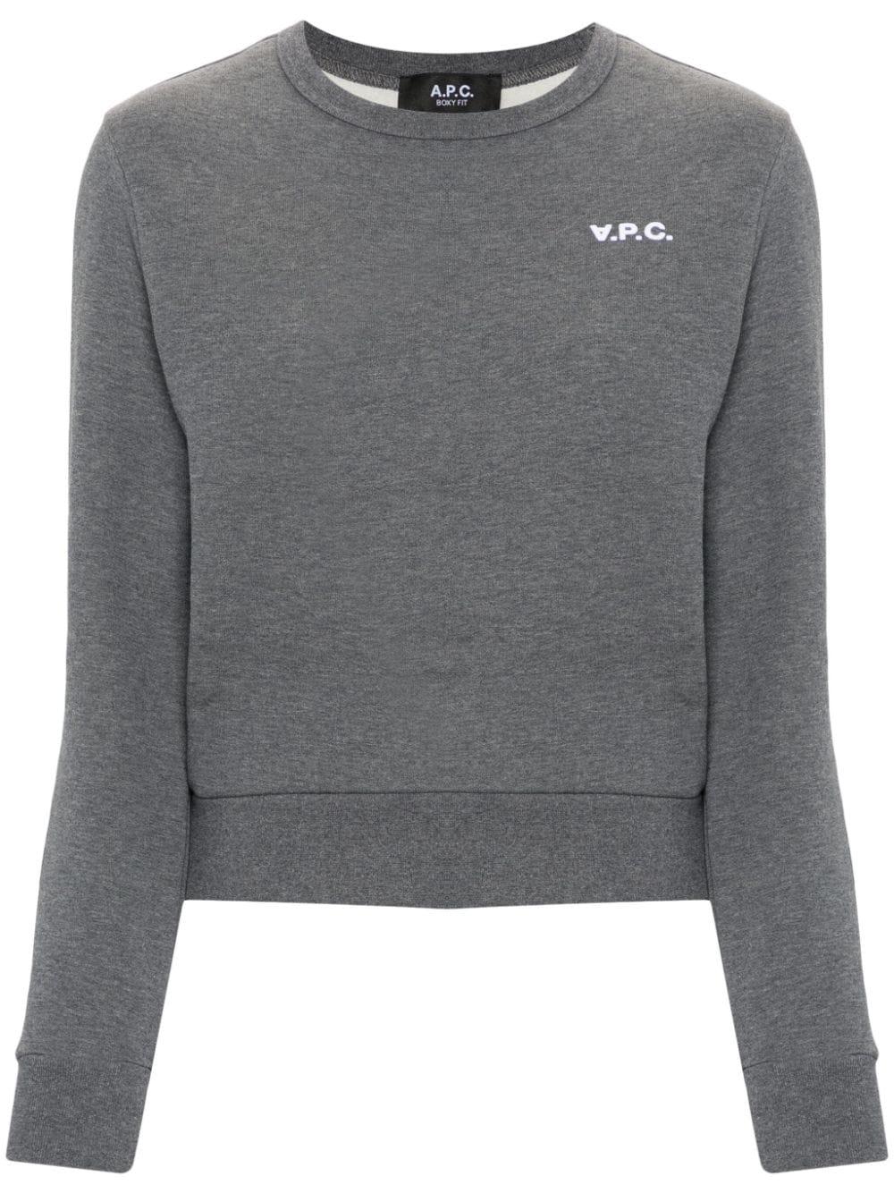 Flocked-logo sweatshirt<BR/><BR/><BR/> COHBR F27918TPR A.P.C. 