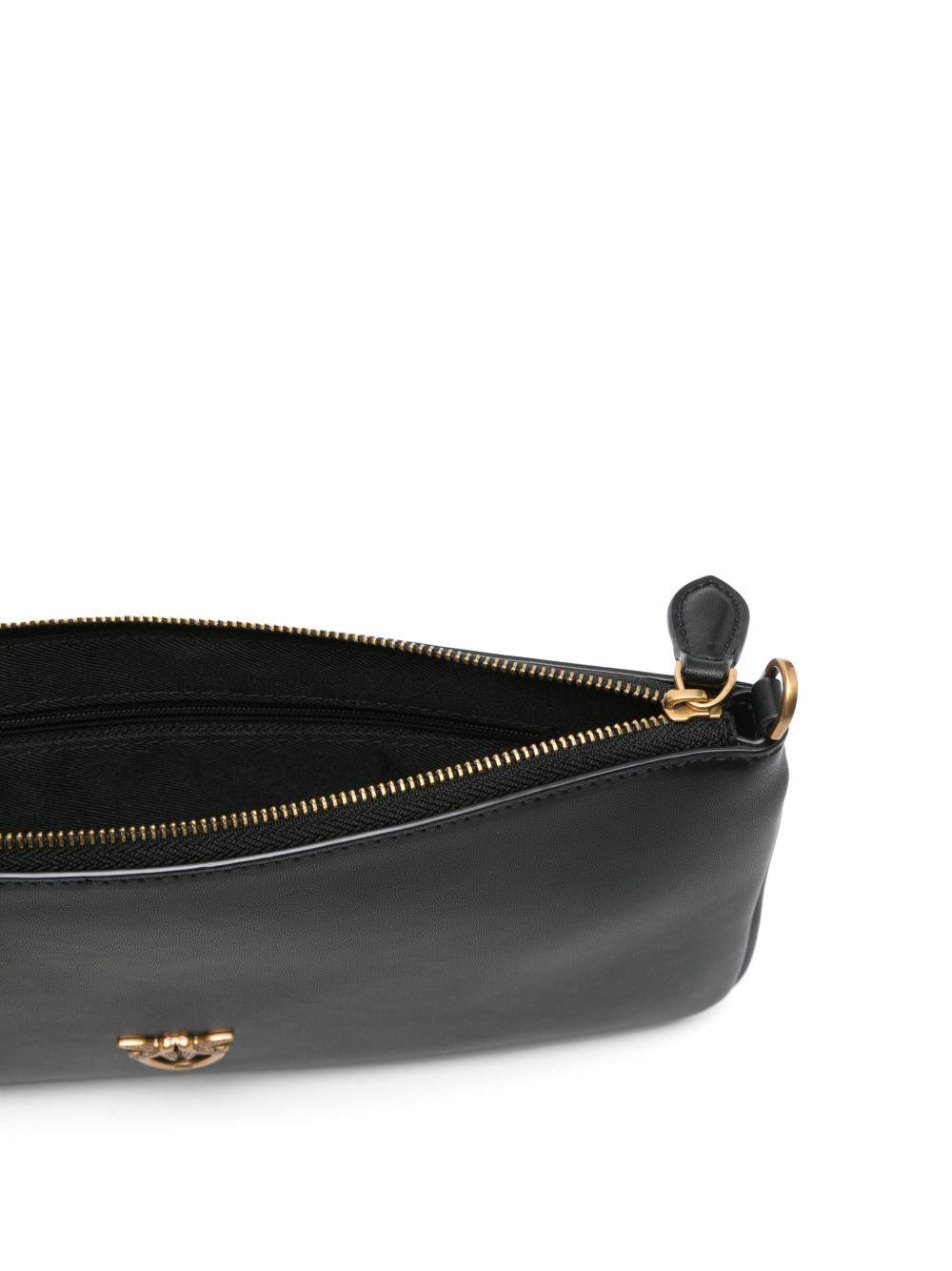 Flat leather clutch with Love Birds logo 104277 A0F1Z99Q PINKO 
