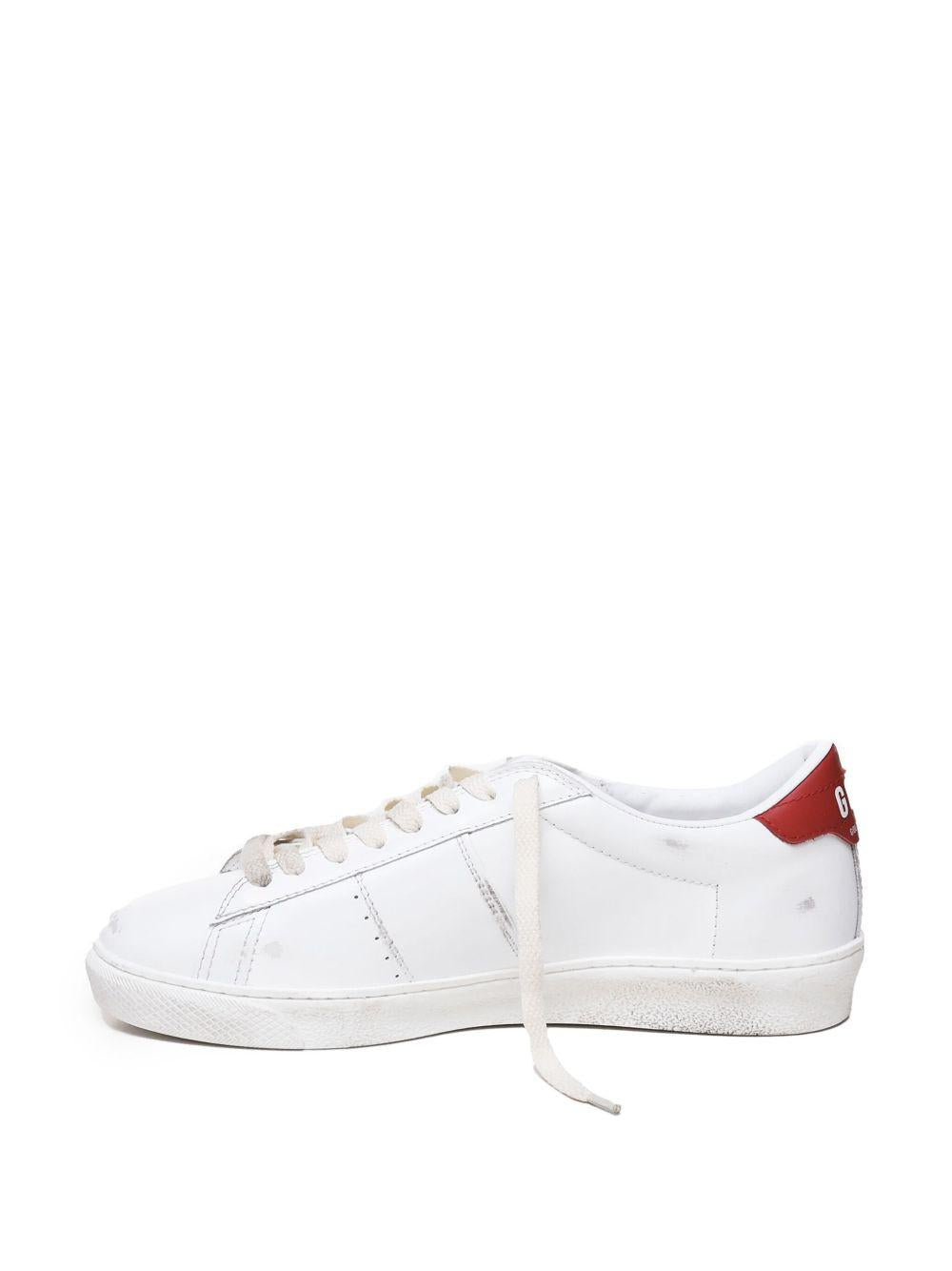 Matchstar in glossy white leather with glossy red leather heel tab GMF00796 F00637710350 GOLDEN GOOSE 
