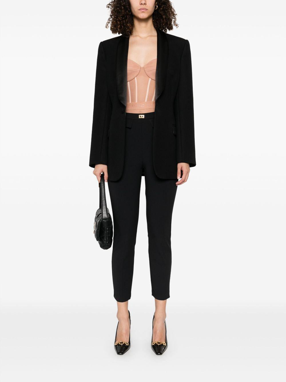 Bodysuit in crêpe and tulle fabrics BO02351E2 283 ELISABETTA FRANCHI 