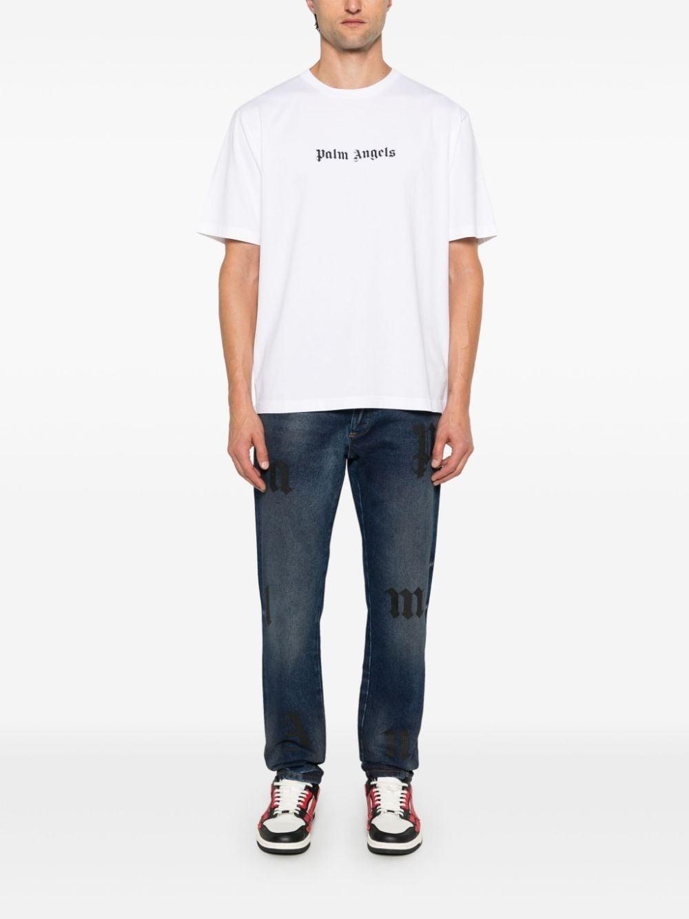 Front logo t-shirt PMAA089C99JER003 0110 PALM ANGELS 