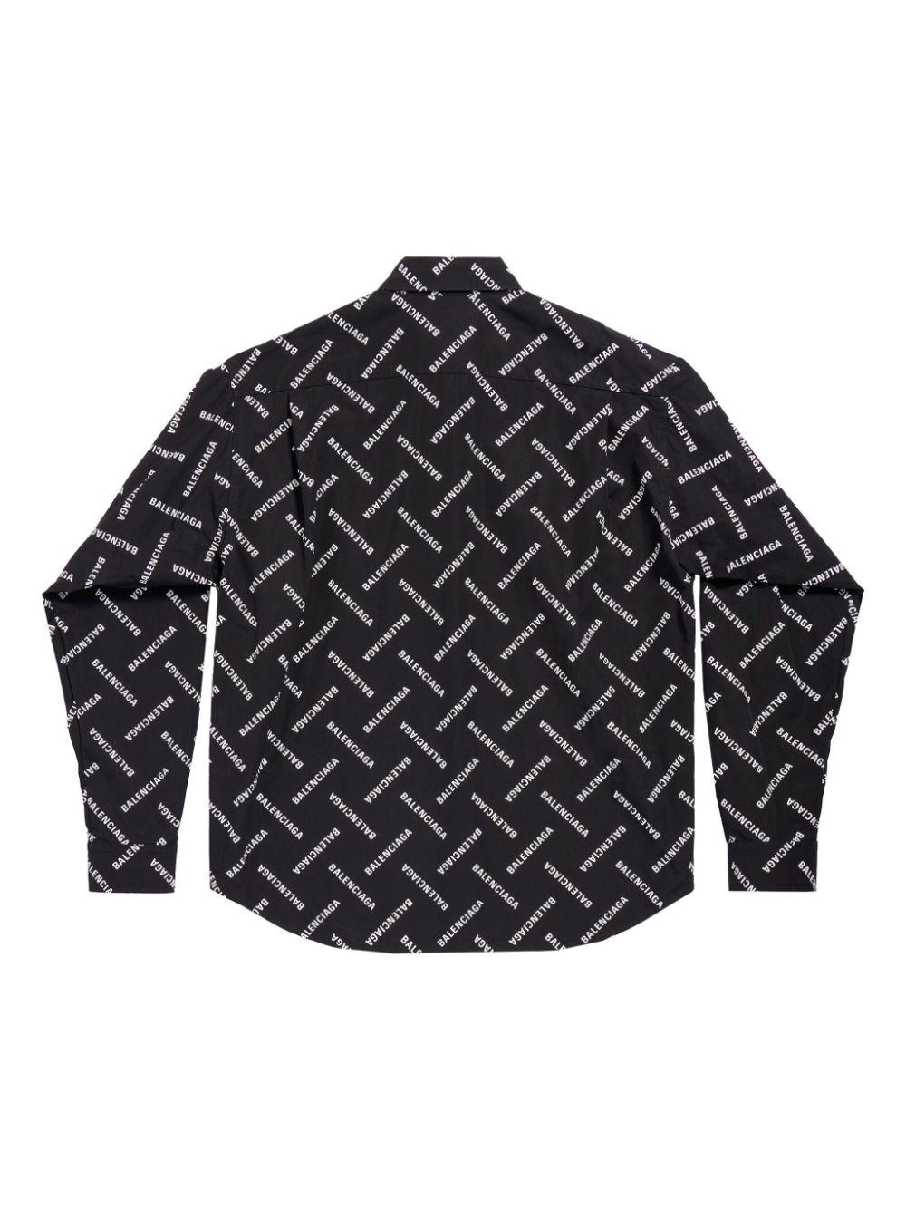 All-over logo-print shirt<BR/><BR/> 662983 TPLA41070 BALENCIAGA 