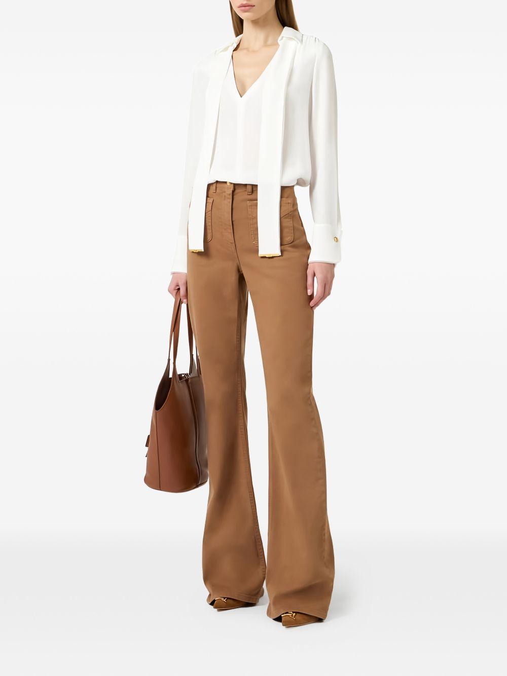 Viscose georgette shirt with sash CA14661E2 360 ELISABETTA FRANCHI 