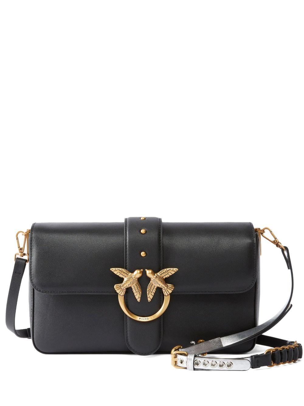 Medium Love Bag One Slouchy leather handbag with double shoulder strap 105823 A0QOZ99Q PINKO 
