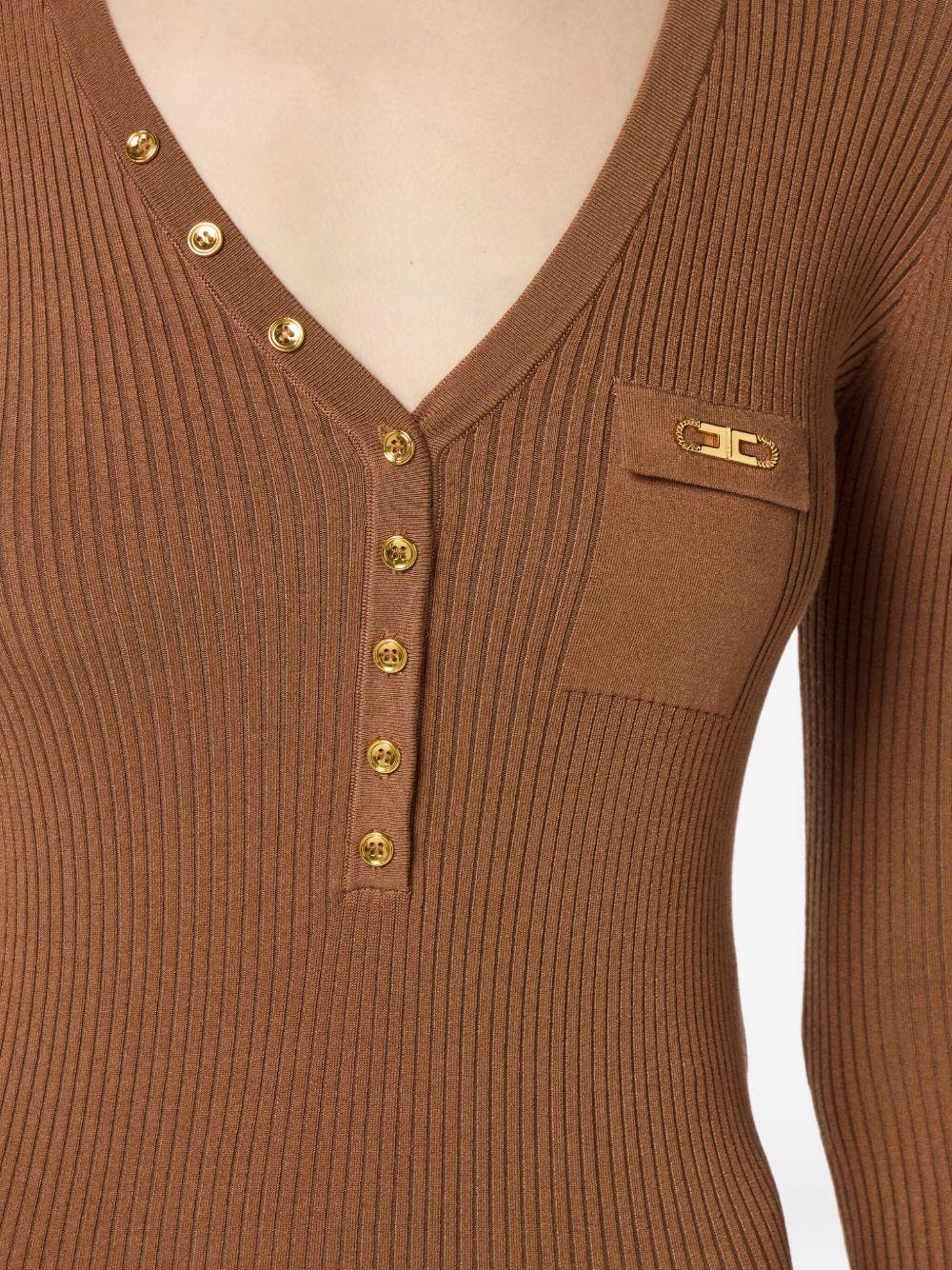 Dress in ribbed knit fabric with breast pocket AM10B56E2 EC1 ELISABETTA FRANCHI 