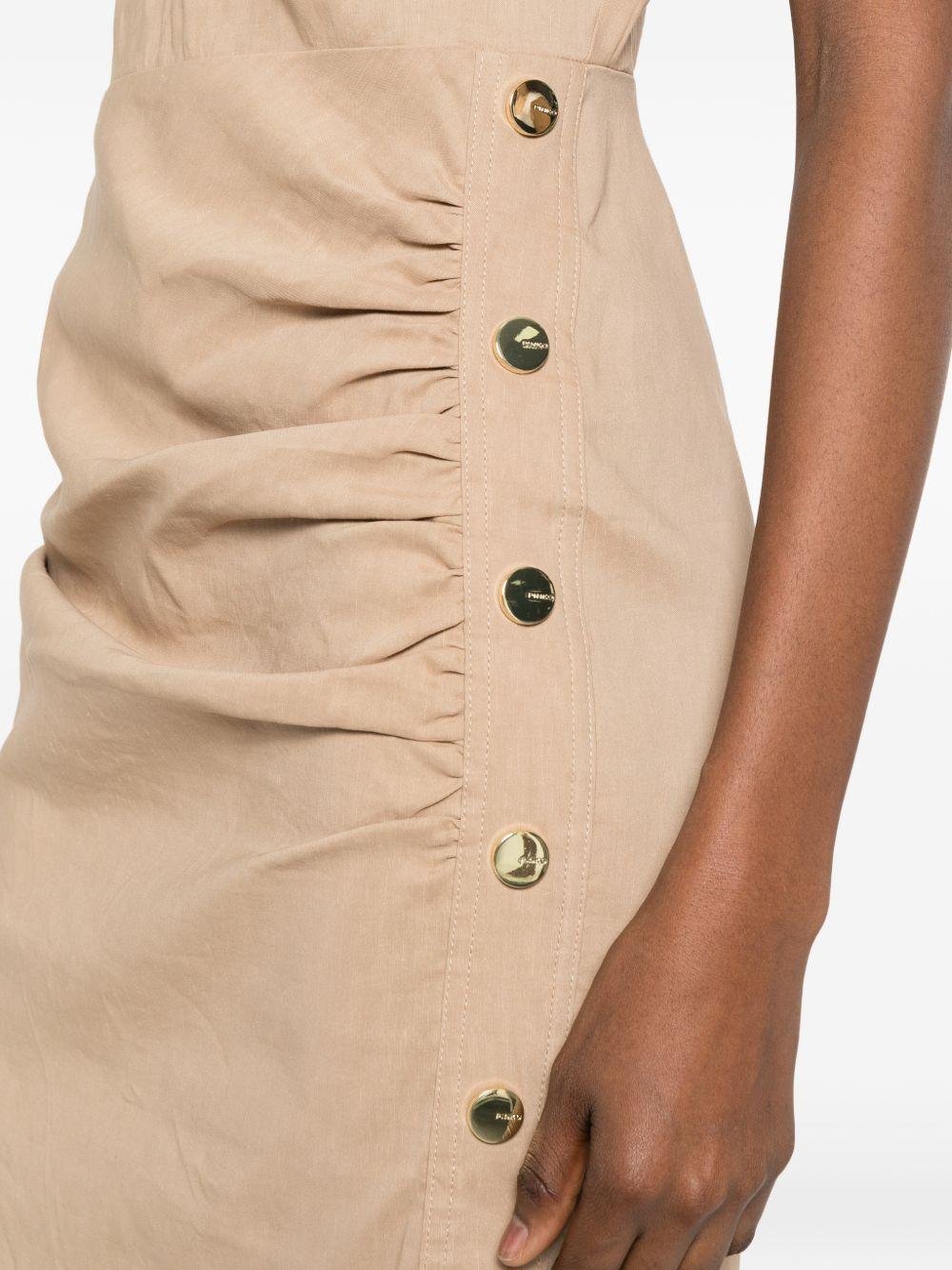 Slim-fitting calf-length dress in linen 106521 A34ID41 PINKO 