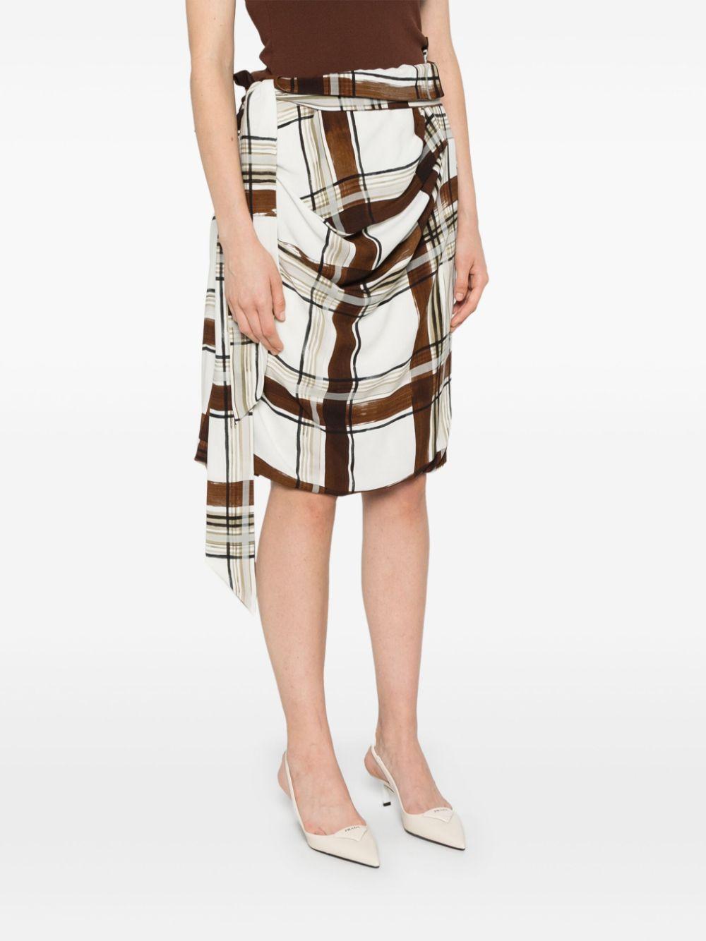 Checked midi skirt<BR/><BR/> 010833 9014703 DRIES VAN NOTEN 
