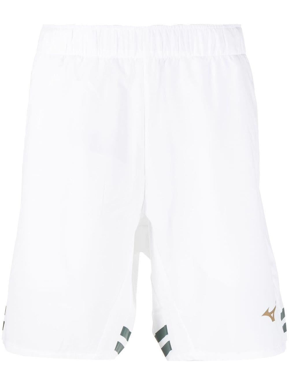 Logo-print elasticated track shorts 62GBA00201 WHITE MIZUNO 