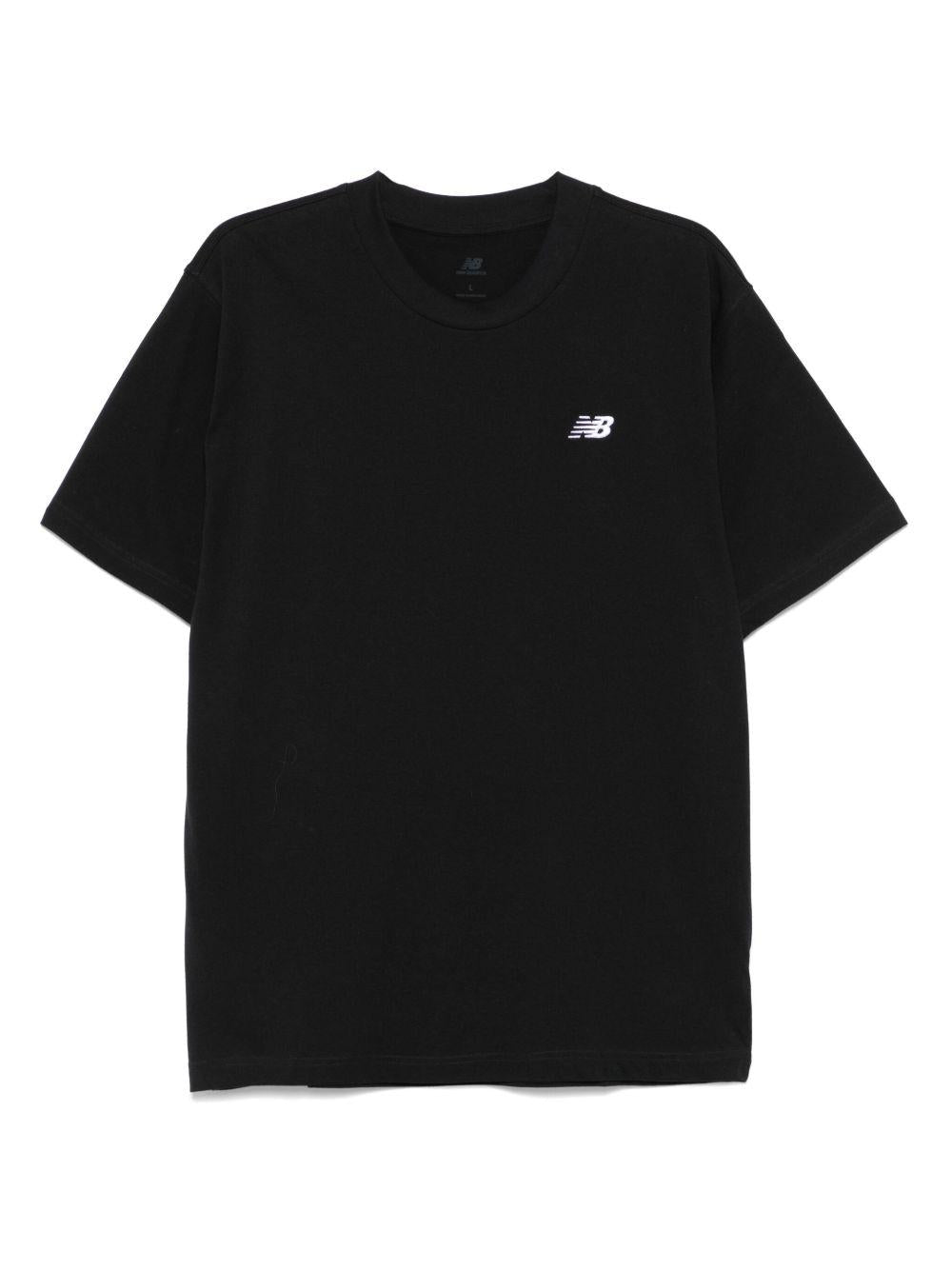 Logo-embroidered T-shirt<BR/><BR/> MT41509BK BLACK NEW BALANCE 