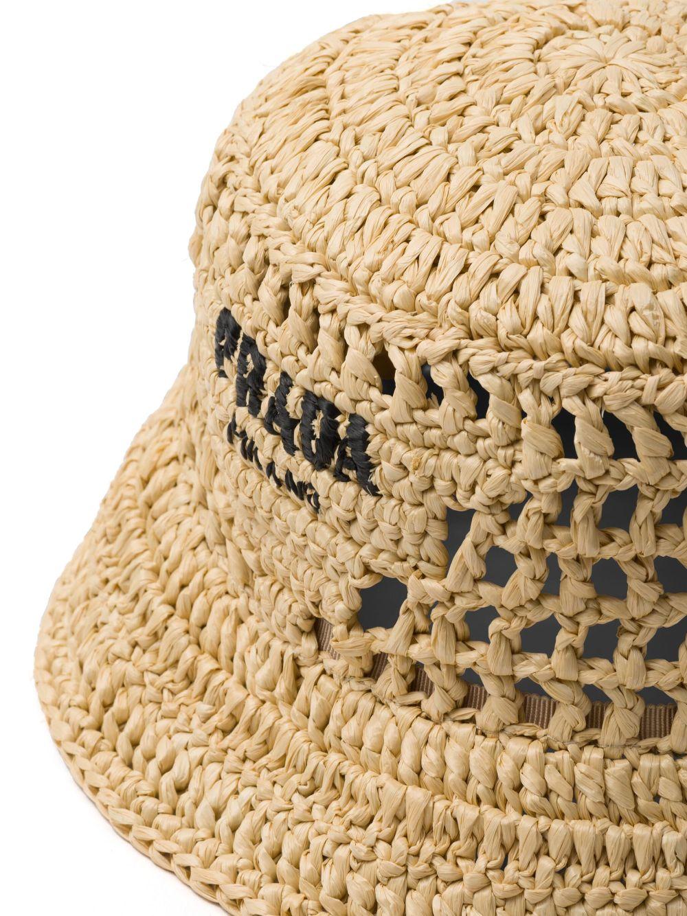Woven straw hat<BR/><BR/><BR/> 1HC137 2C2TF0018 PRADA 