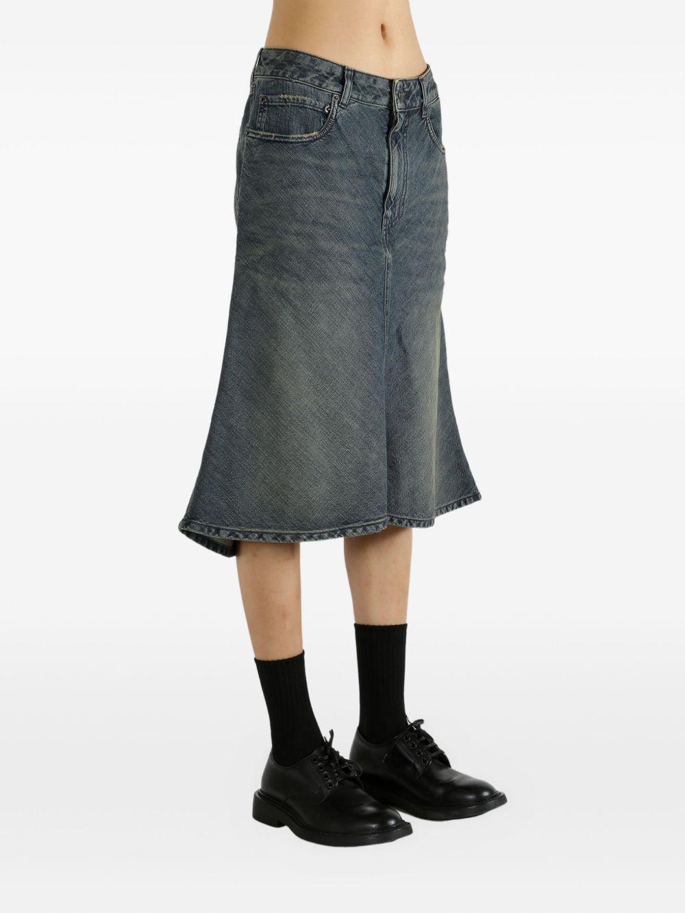 Godet Midi Skirt in Blue 852330 TTW763394 BALENCIAGA 