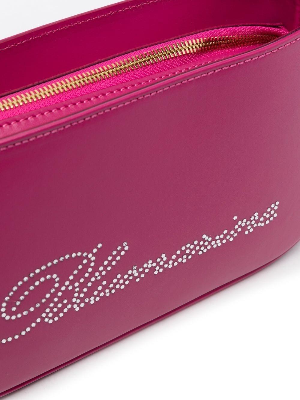 rhinestone-logo leather shoulder bag 2W124S N0714 BLUMARINE 