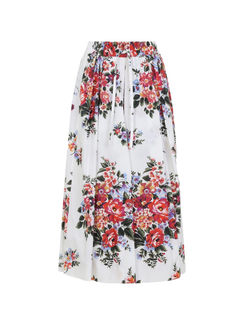 Rose bouquet-print midi skirt F4DC7T HS5UUHA5ZO DOLCE & GABBANA 